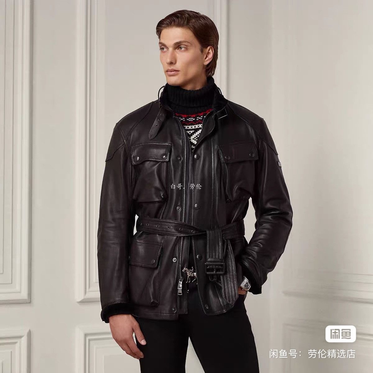 Ralph Lauren Black Label ralph lauren leather moto jacket parka coat zegna brioni Size US M / EU 48-50 / 2 - 1 Thumbnail