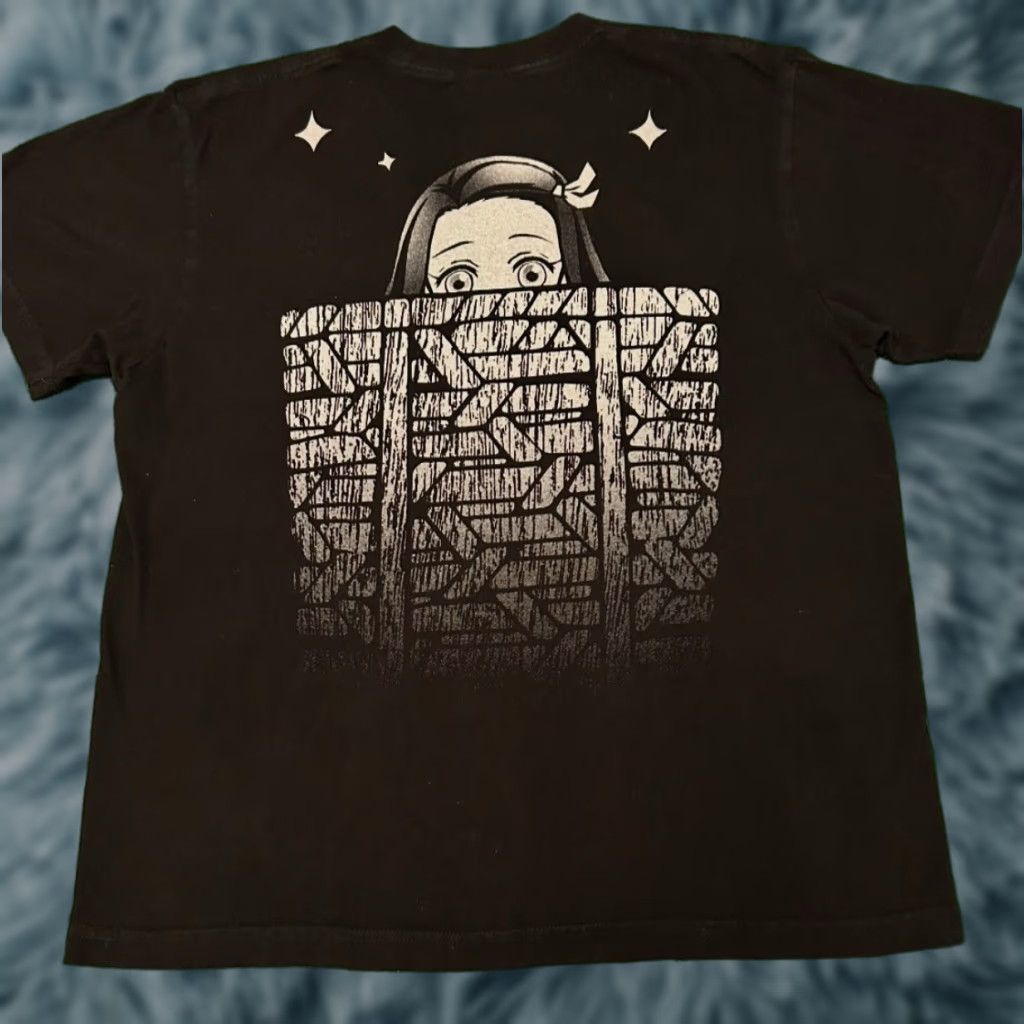 VINTAGE Demon Slayer Kimetsu no Yaiba VTG Shirt Cospa Mens L Black Anime 90s Cartoon Hip Hop