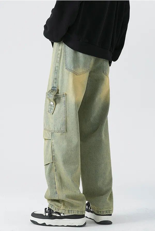 Japanese Brand Washed vintage distressed workwear straight-leg casual jeans Size US 32 / EU 48 - 4 Thumbnail