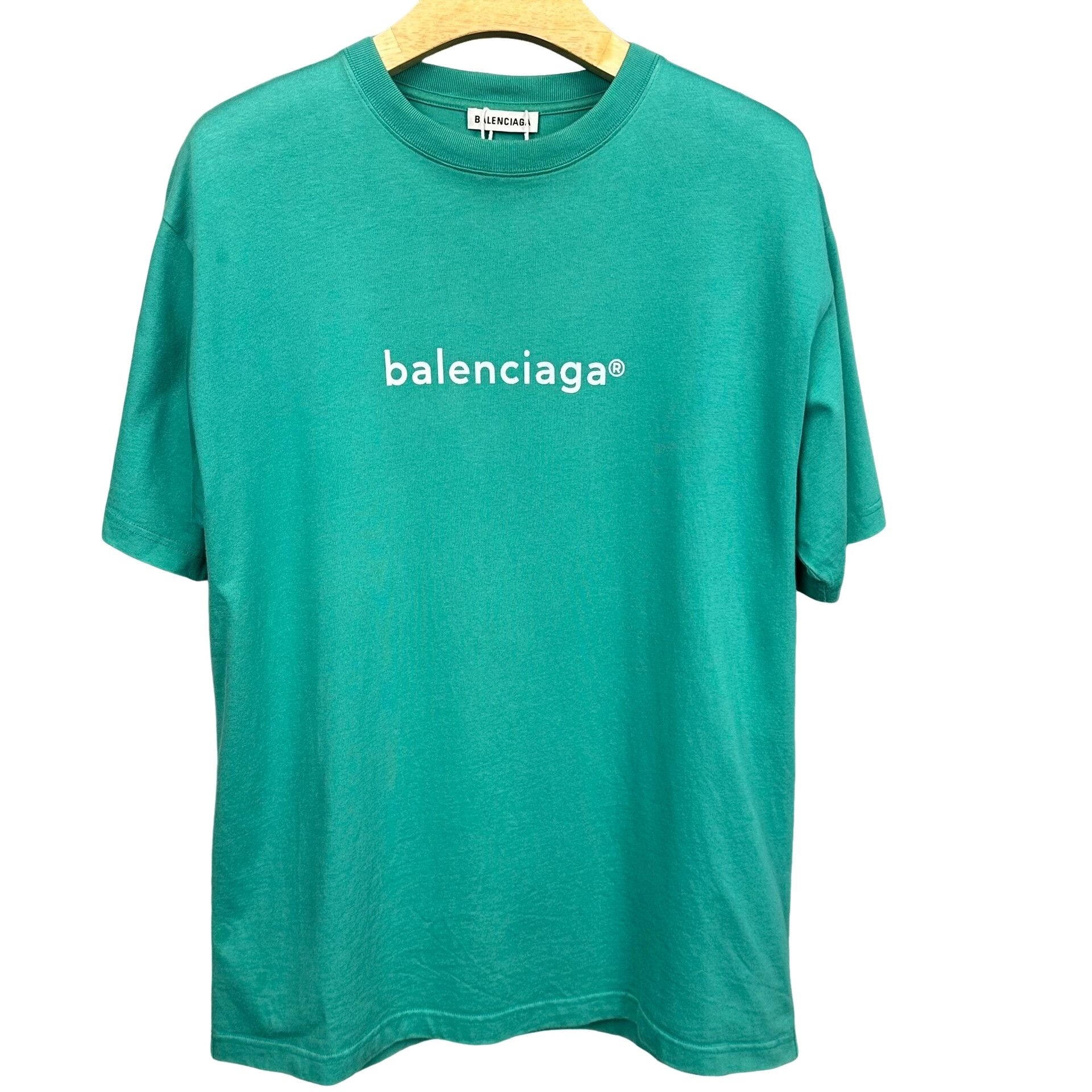 Balenciaga Balenciaga Logo Graphic Teal T-Shirt XS Size US XS / EU 42 / 0 - 1 Thumbnail