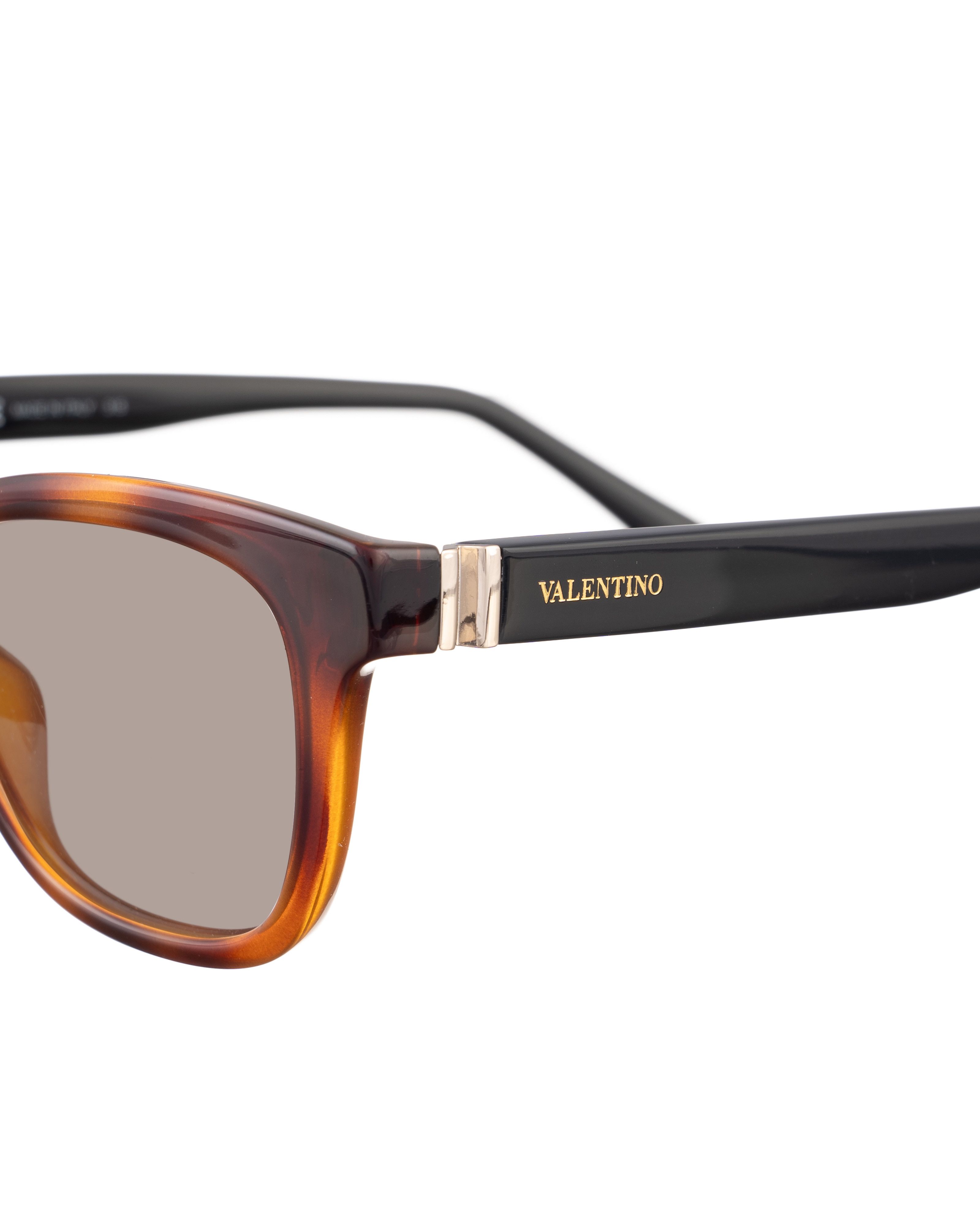 Valentino Valentino 00s Black & Havana Nerd Sunglasses Size ONE SIZE - 1 Thumbnail