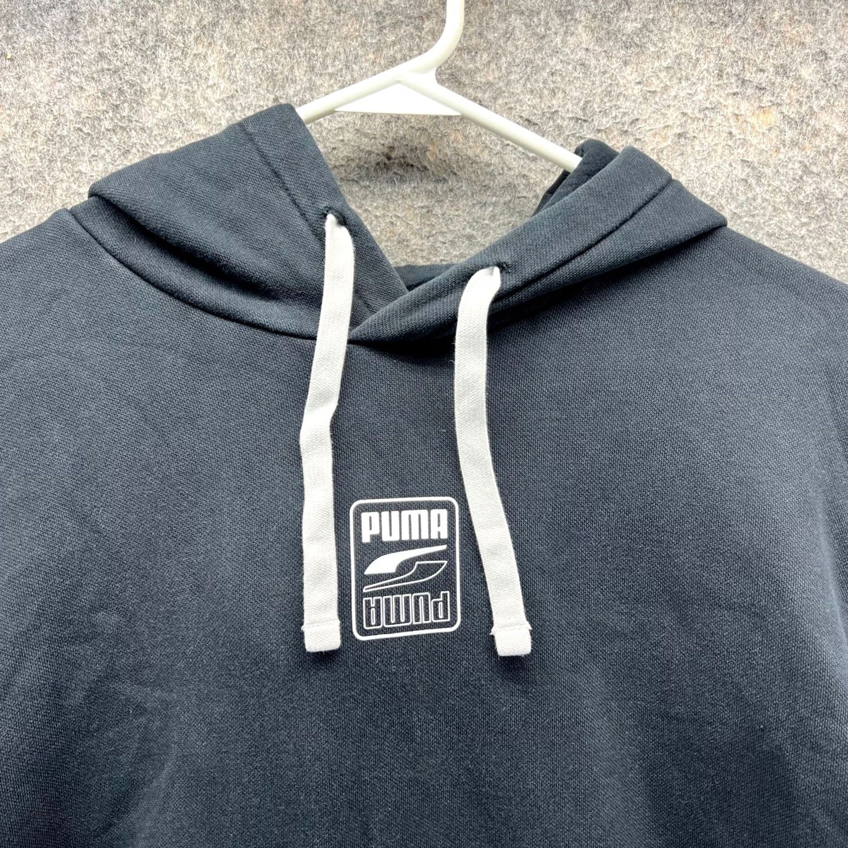 Puma VINTAGE Puma Hoodie Mens Large Black White Sweater Fleece Mikina Rebel Pullover Trefoil Size US L / EU 52-54 / 3 - 7 Thumbnail
