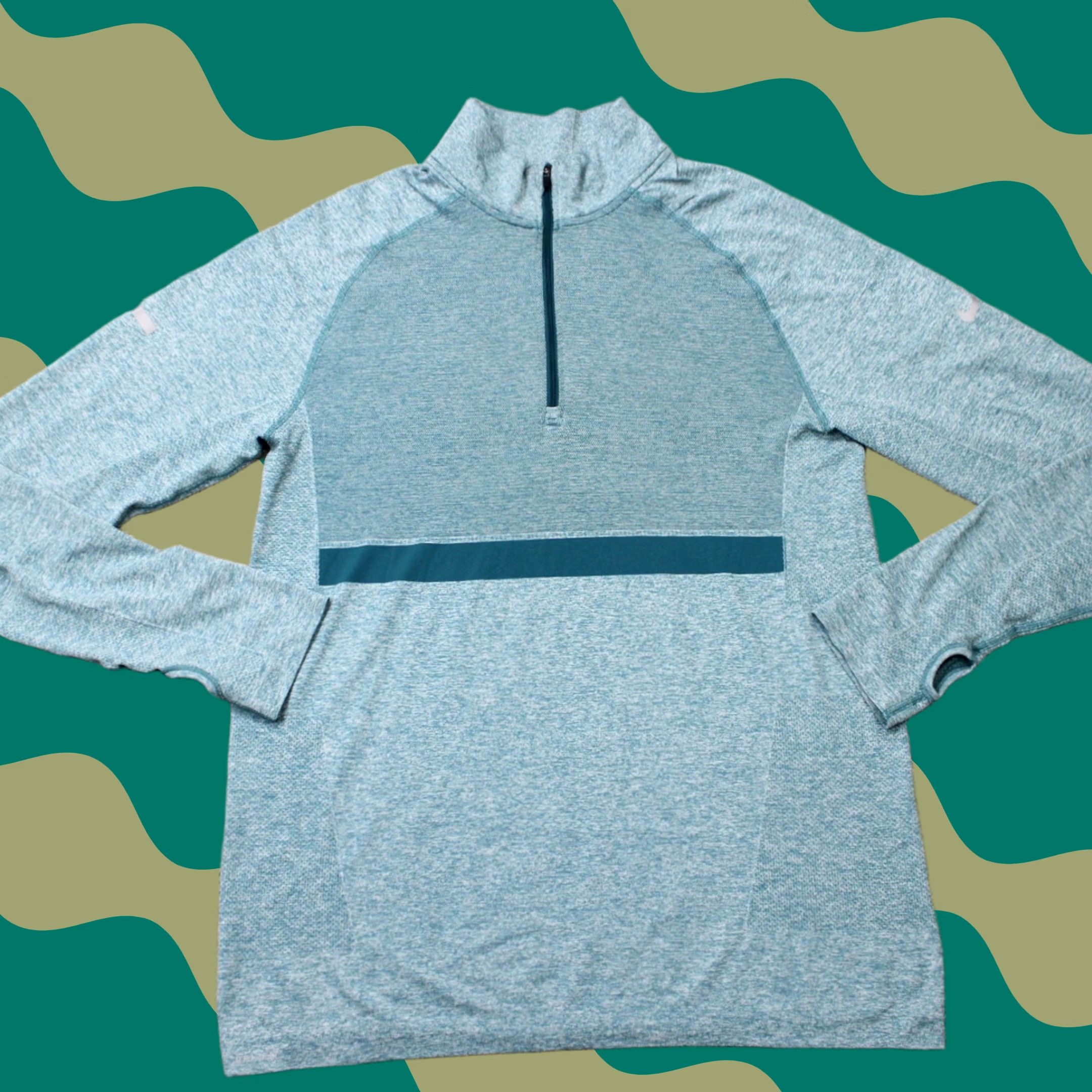 Nike Nike Running Sweatshirt Mens Large Blue Dri-Fit 1/2 Zip Poly/Nylon L/S Pullover Size US L / EU 52-54 / 3 - 1 Thumbnail