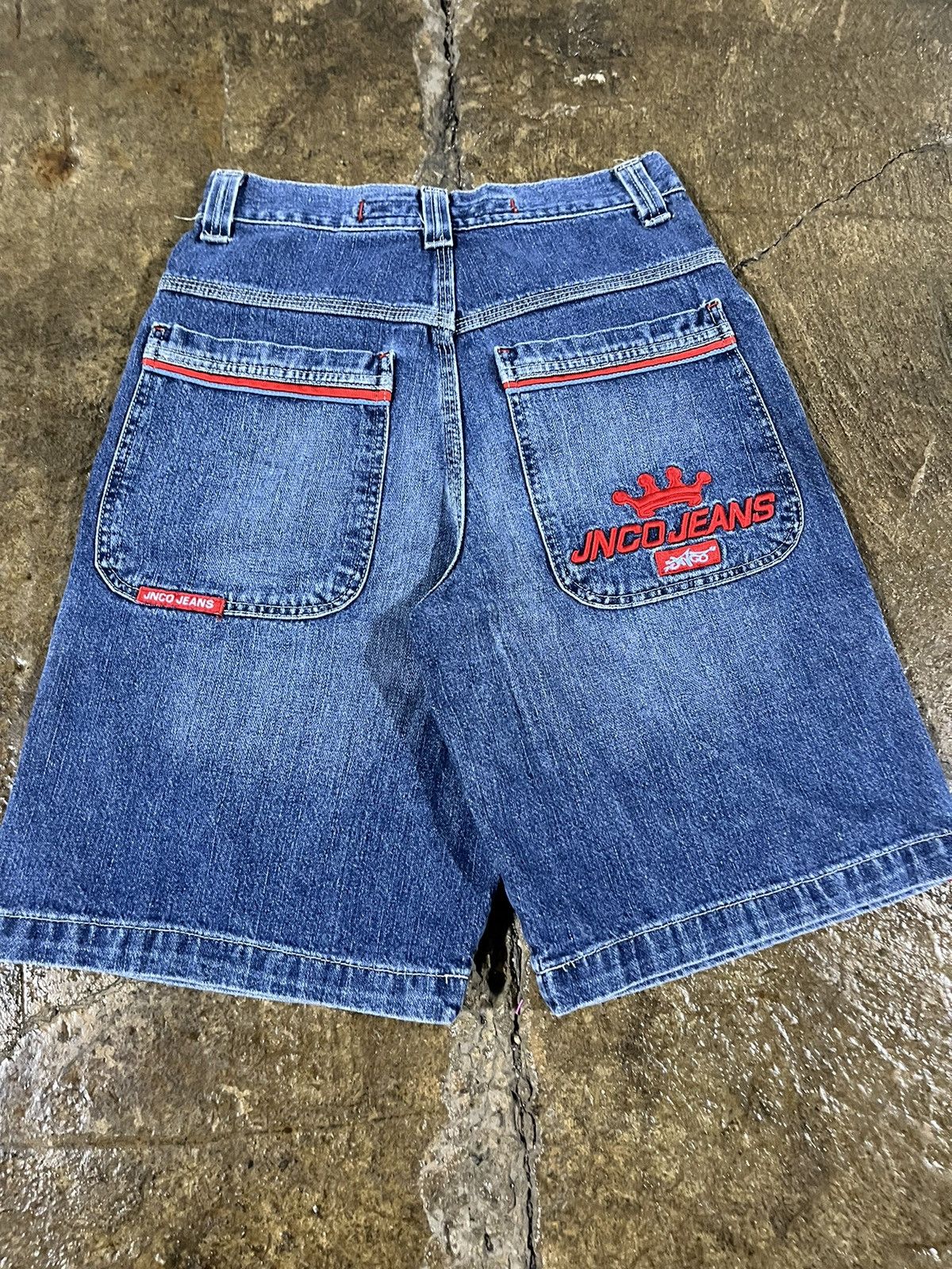 JNCO × Vintage Crazy Vintage Y2K JNCO Jorts Crown Embroidered Grunge Shorts Size US 27 - 3 Thumbnail
