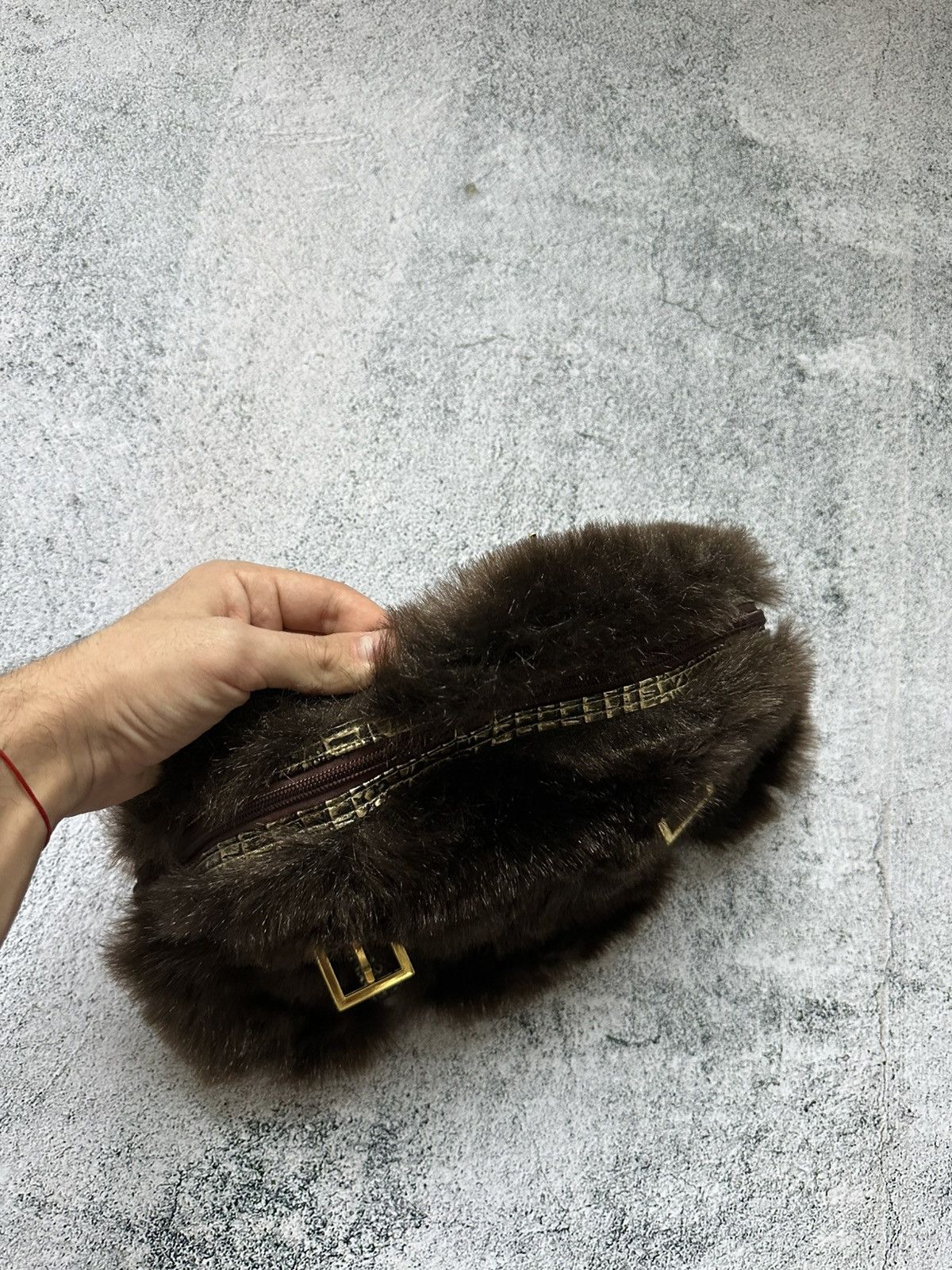 Japanese Brand Faux Fur Handle Bag Japanase Diesel Style Y2K Size ONE SIZE - 3 Thumbnail