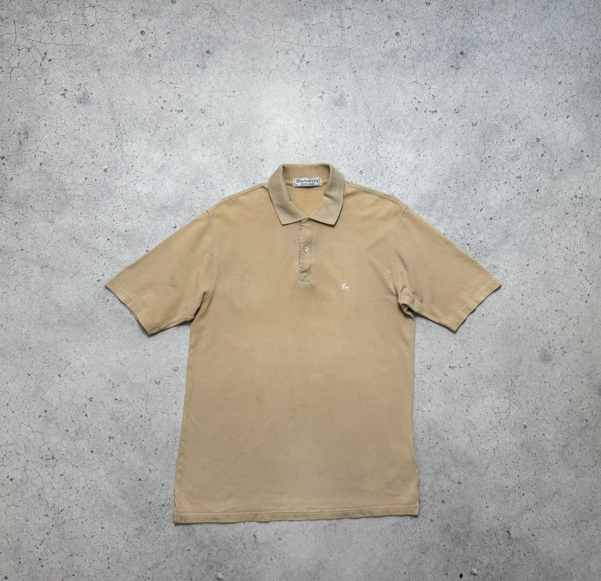 Burberrys Luxury Polo T-Shirt Vintage 90’s Beige Old Money