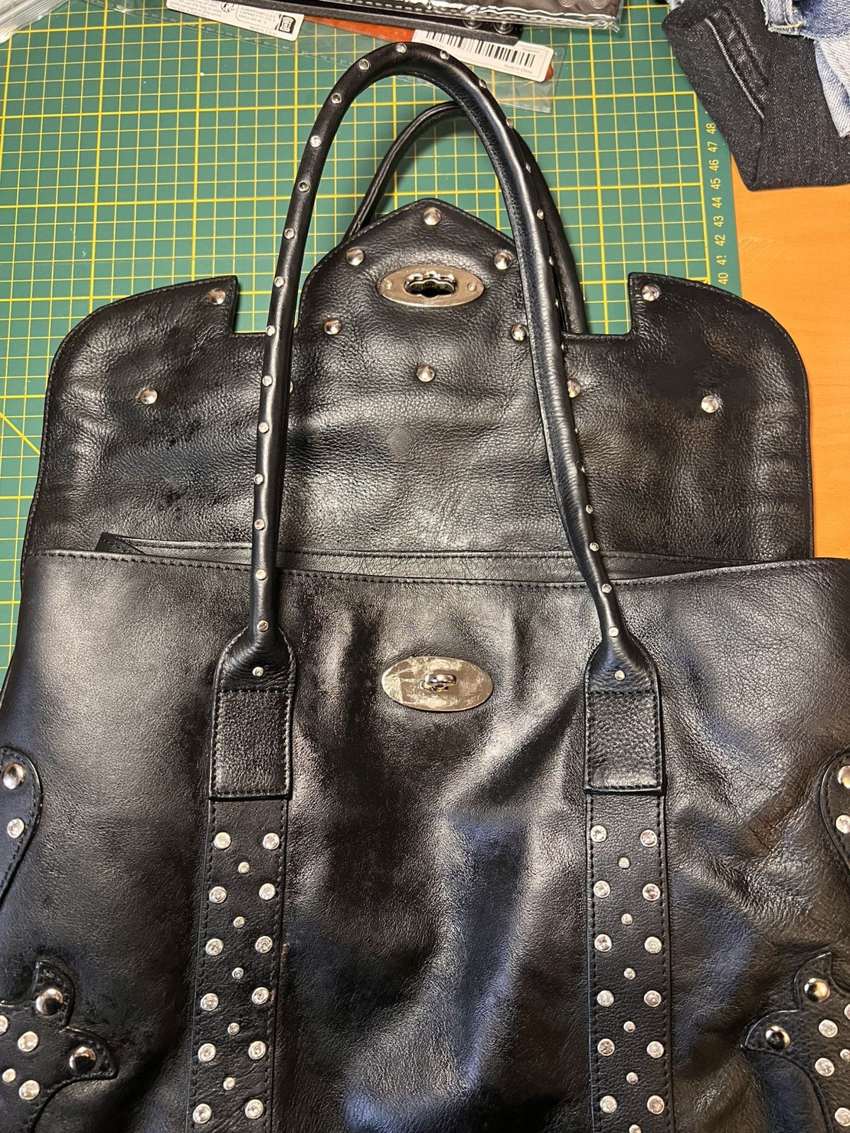 Vintage Vintage CNKW studded rhinestone leather “Birkin” handbag Size ONE SIZE - 3 Thumbnail