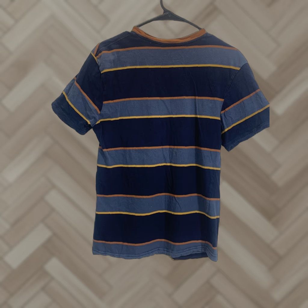 Vintage Distortion Mens T-Shirt Size S Short Sleeve Pocket Crew Neck Blue 100% Cotton Striped Modern Basic Vintage No Size US S / EU 44-46 / 1 - 1 Thumbnail