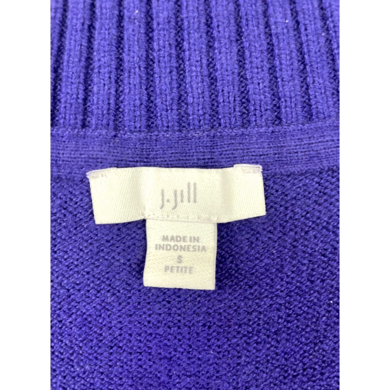 J. Jill J. Jill Sweater Vest Womens Petite Small Purple Cotton Blend V-Neck Side Button Vest Spring Fall Winter Mens Womens Girls Size S / US 4 / IT 40 - 4 Thumbnail