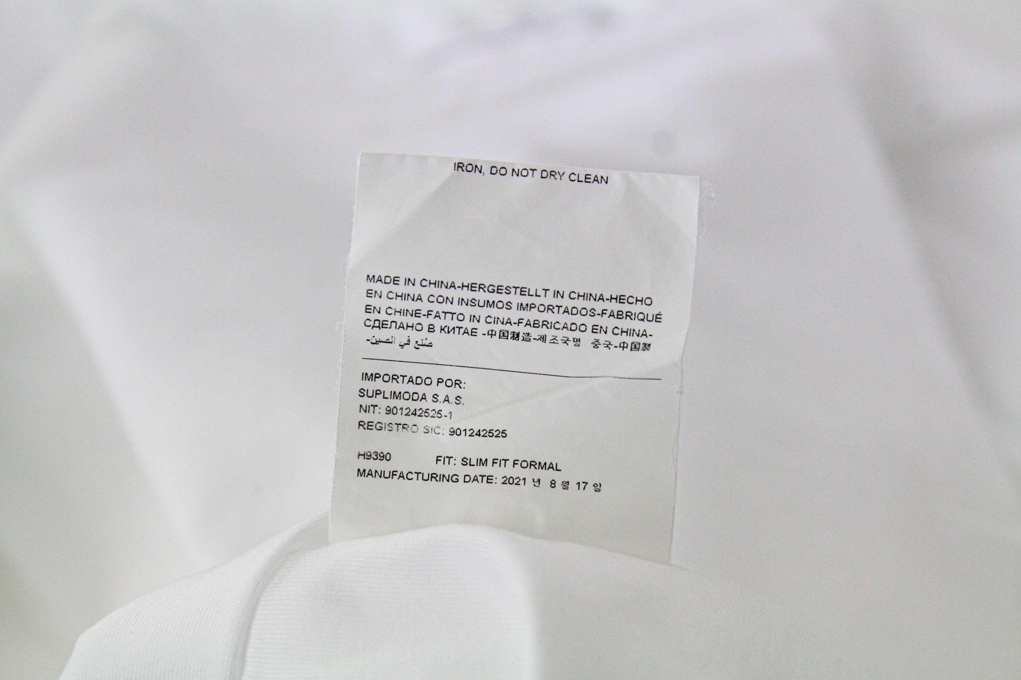 Suitsupply 40L/15 3/4L Slim White Cotton Button-Up 72755 Size 40L - 7 Thumbnail
