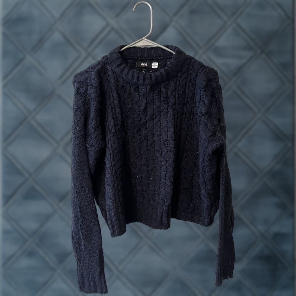 Urban Outfitters BDG Urban Outfitters Knit Sweater Women’s XS Navy Blue Cable Street Pullover Crew Neck Women XS Navy Blue Cable-Knit Casual Vintage Size XS / US 0-2 / IT 36-38 - 1 Thumbnail
