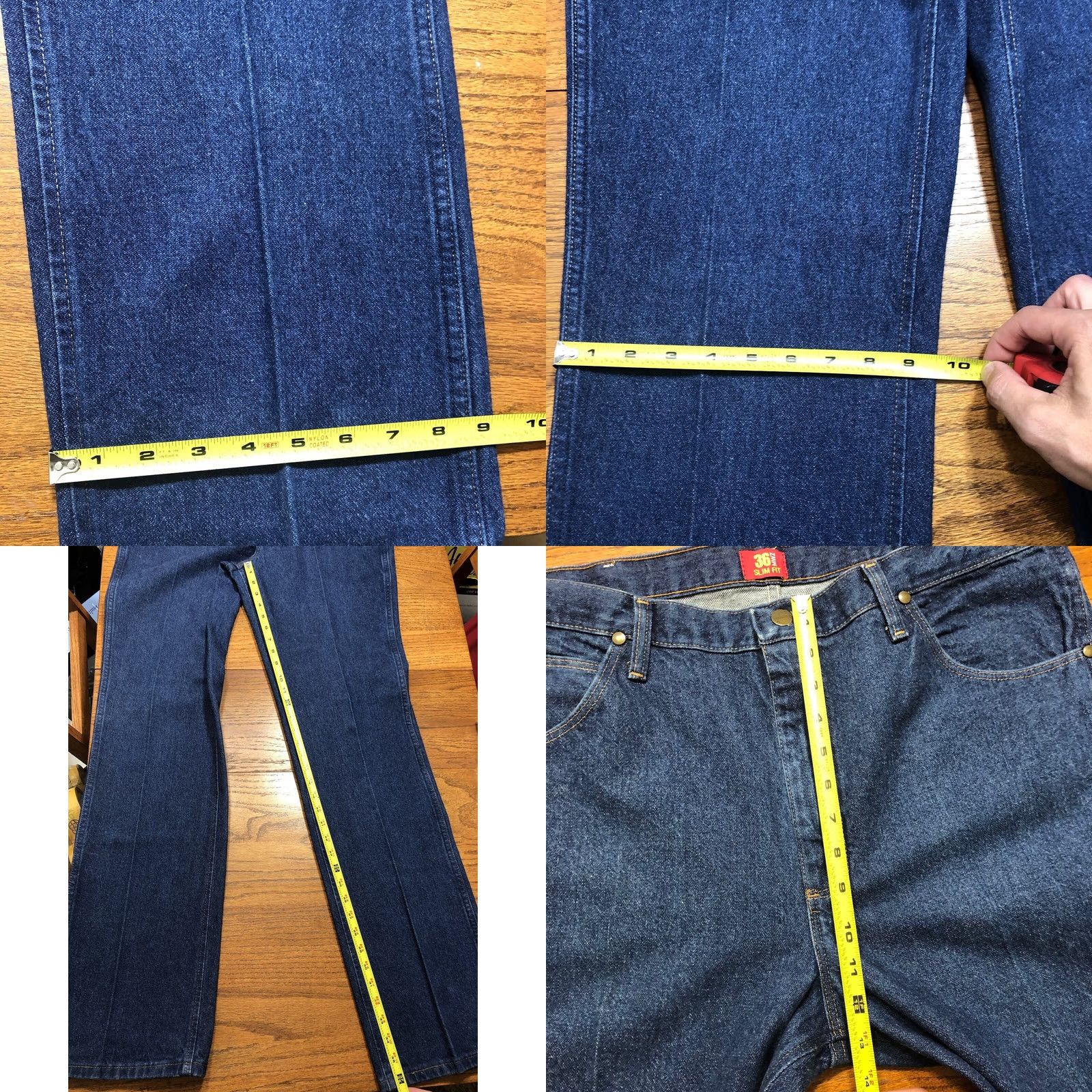 Wrangler VINTAGE Wrangler 36MWZ Jeans Men 5-Pocket Denim Slim Straight 38x36 Cowboy Cut Western Blue 80s 90s Cowboys Mens Size US 38 / EU 54 - 8 Thumbnail