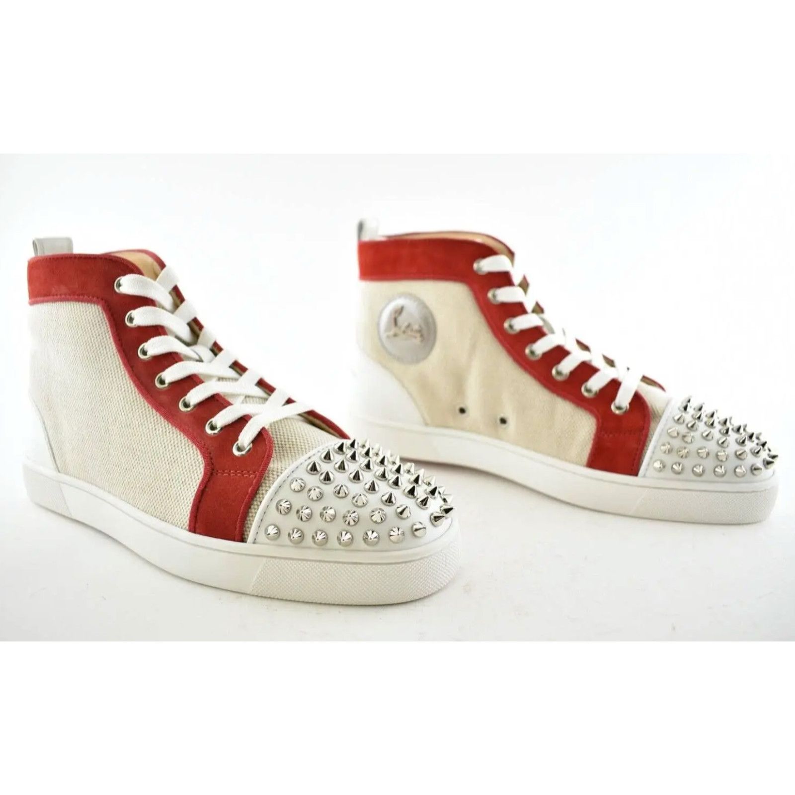 Christian Louboutin Christian Louboutin Mens Lou Spikes Orlato Flat Beige Size US 7.5 / EU 40-41 - 3 Thumbnail