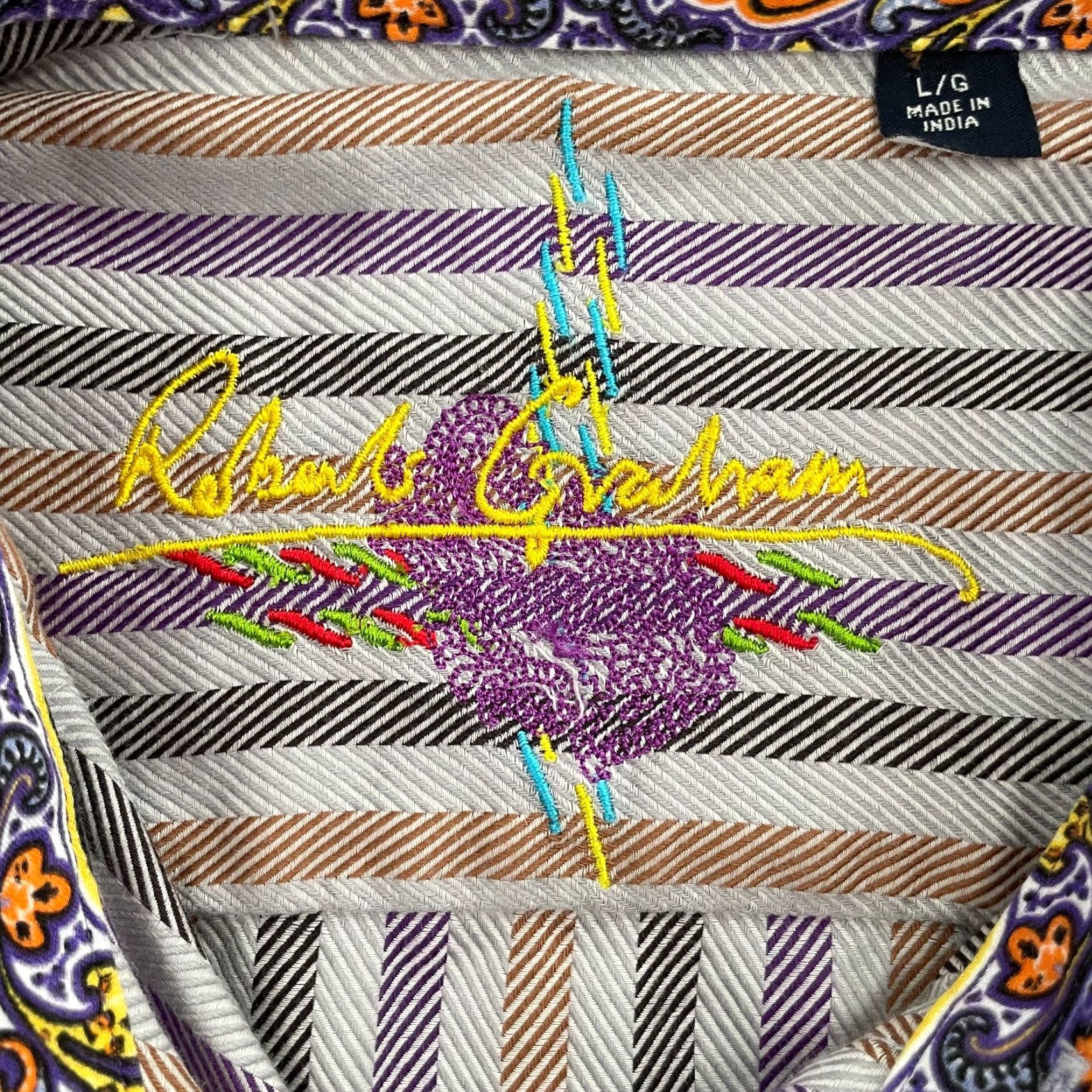 Robert Graham Robert Graham Colorful Striped Button-Up Shirt Adult Large Long Sleeve Mens L Size US L / EU 52-54 / 3 - 6 Thumbnail