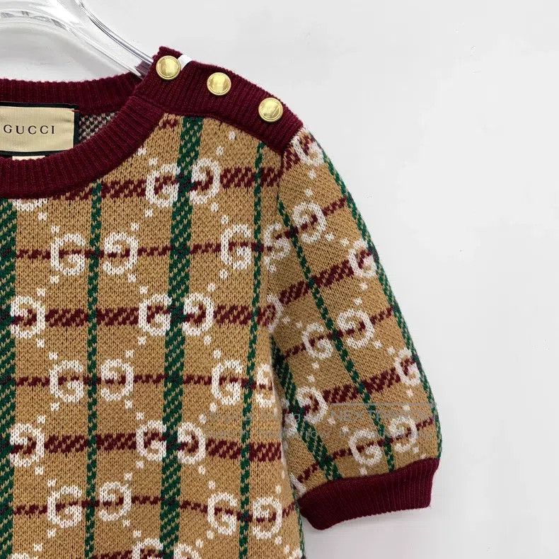 Gucci Gucci Colour block logo jacquard full print wool round nec Size M / US 6-8 / IT 42-44 - 3 Thumbnail
