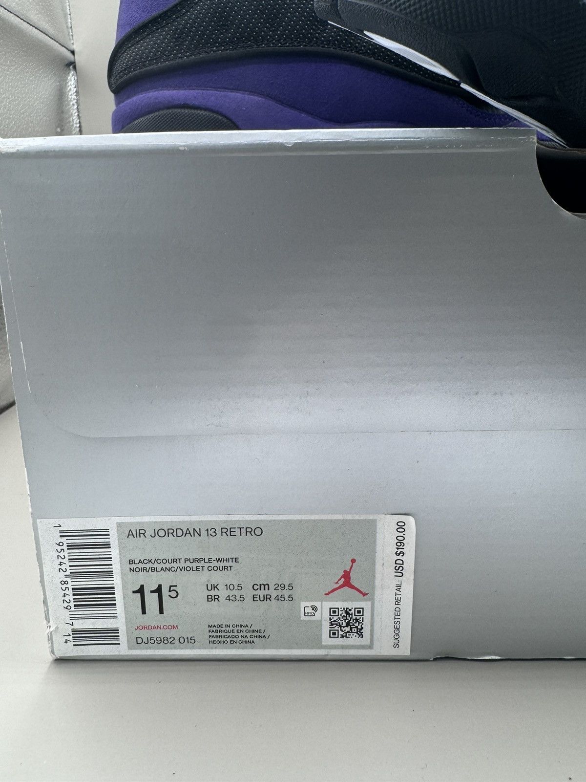 Jordan Brand Jordan 13 Court Purple Size 11.5 DS OG ALL Size US 11.5 / EU 44-45 - 3 Thumbnail
