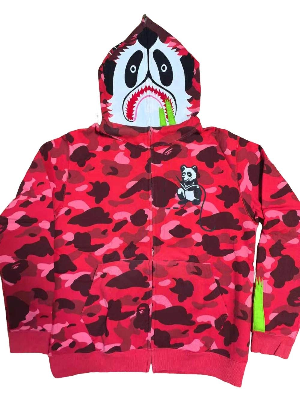 Bape Bape Funthera Militia Tiger Shark Red Camo Hoodie | Grailed