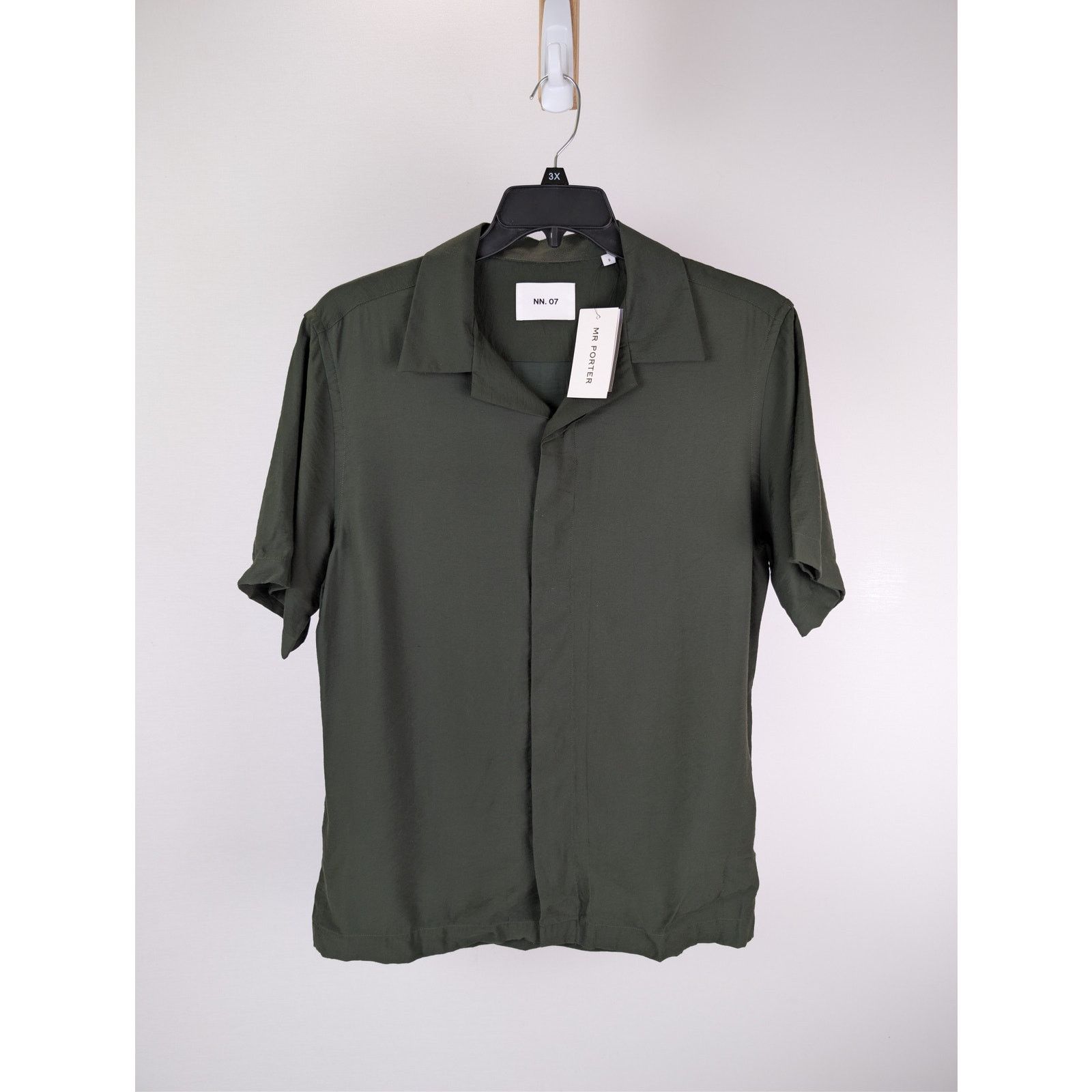 NN07 o1rshd1 CC20 Men's Dark Green Resort Collar Shirt Size US S / EU 44-46 / 1 - 2 Thumbnail