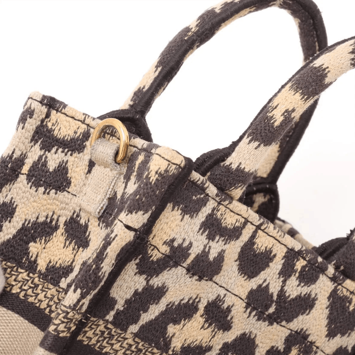 Dior Leopard Vertical Book Tote Canvas Two-Way Handbag Size ONE SIZE - 11 Thumbnail