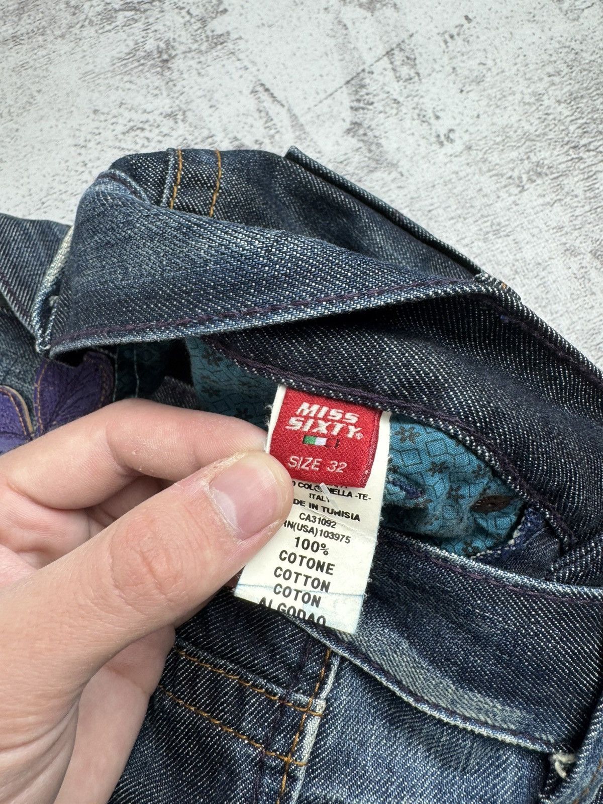 Miss Sixty × Vintage NEW Miss Sixty Karen Rap Hip Hop 00s Y2K Denim Jeans Trousers Size 32" / US 10 / IT 46 - 20 Thumbnail