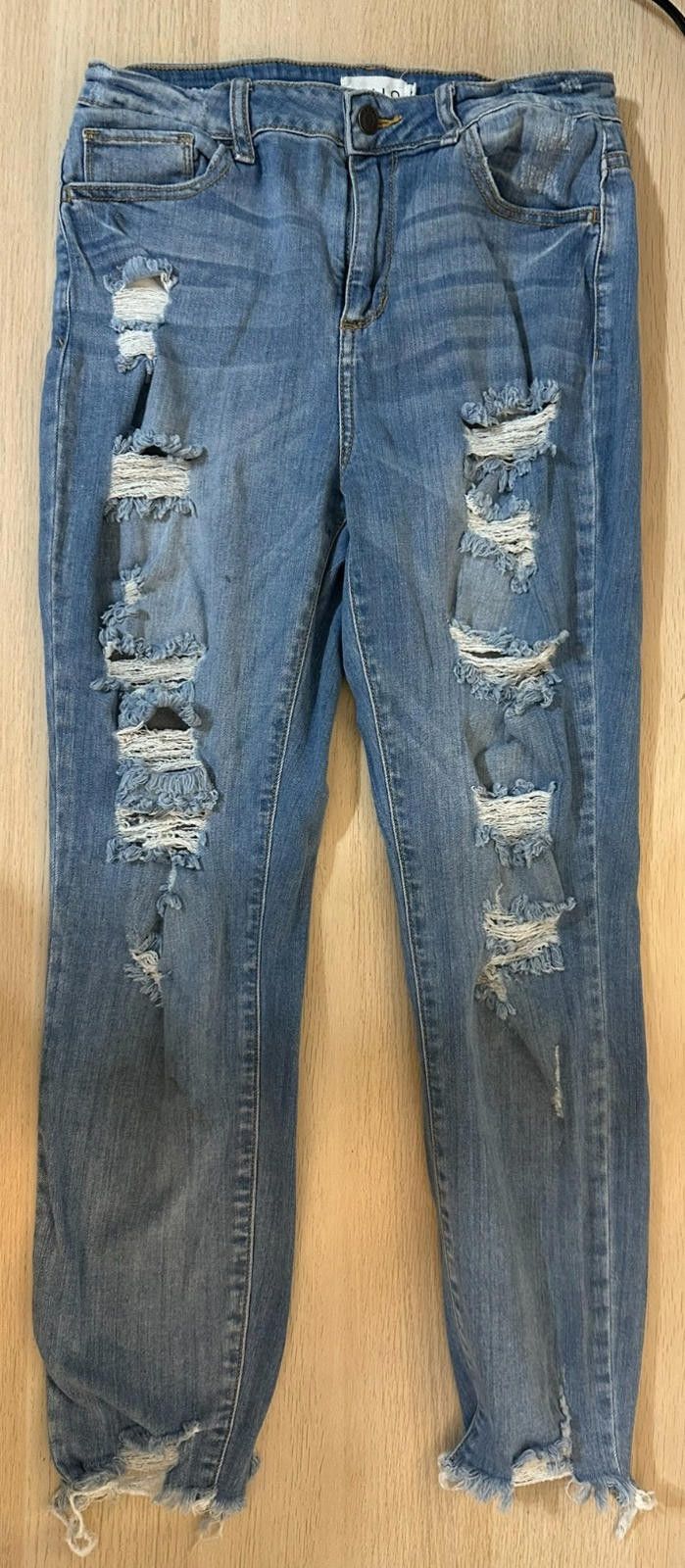 Celio Cello Size 9 Medium Wash Ripped High Rise Skinny Jeans Size 30" / US 8 / IT 44 - 1 Thumbnail