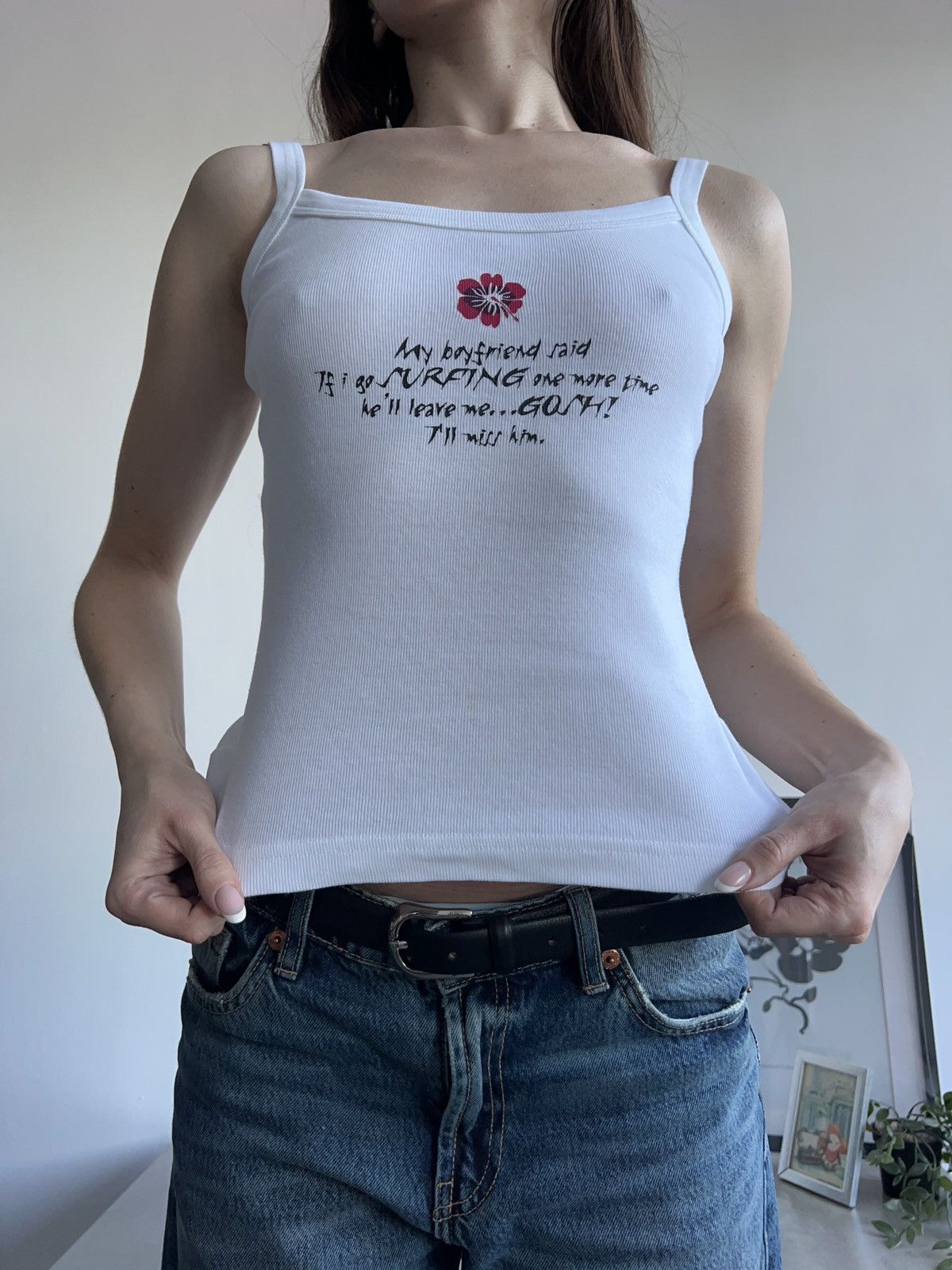 Vintage Y2K Cute Funny Top Cotton 00s Size M / US 6-8 / IT 42-44 - 4 Thumbnail