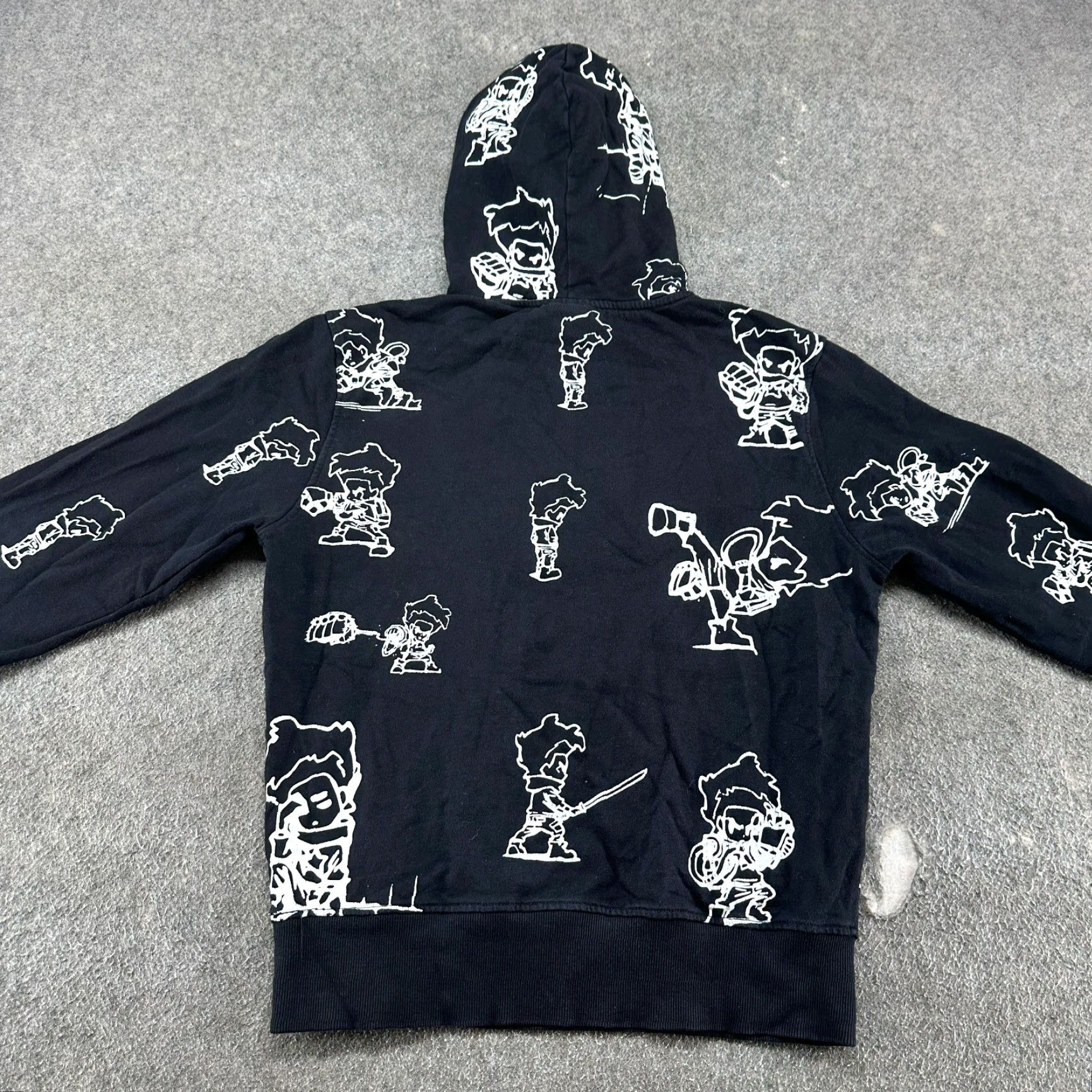 Etro VINTAGE The Boondocks Hoodie Mens L Black Pullover Ninja Chenille AOP Embroidered Logo Zipper Size US L / EU 52-54 / 3 - 6 Thumbnail
