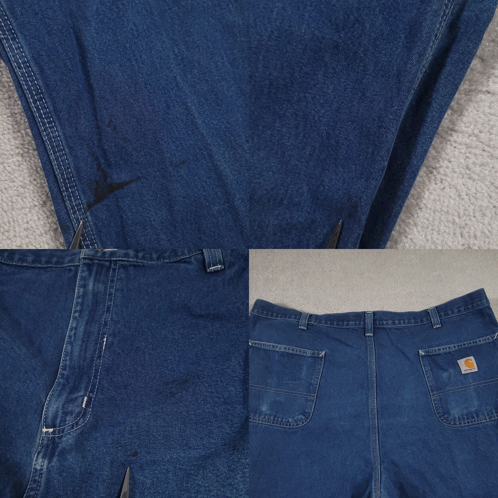 Carhartt Carhartt Jeans Dungaree Fit Blue Mens 42x32 Workwear Grunge Heavy Duty Denim Straight Pocketed Jeans Mens Size US 42 / EU 58 - 9 Thumbnail