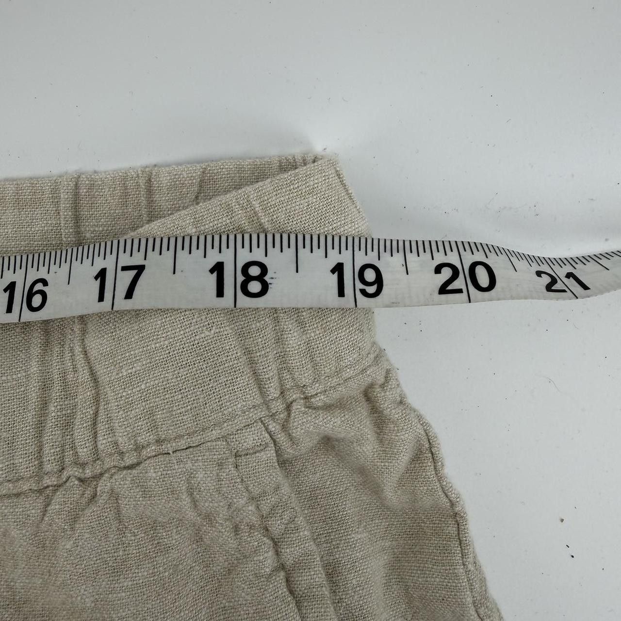 Saks Fifth Avenue Saks Fifth Avenue Tan White Linen Pants Cuffed Hem Size XL Size 38" / US 16 / IT 52 - 4 Thumbnail