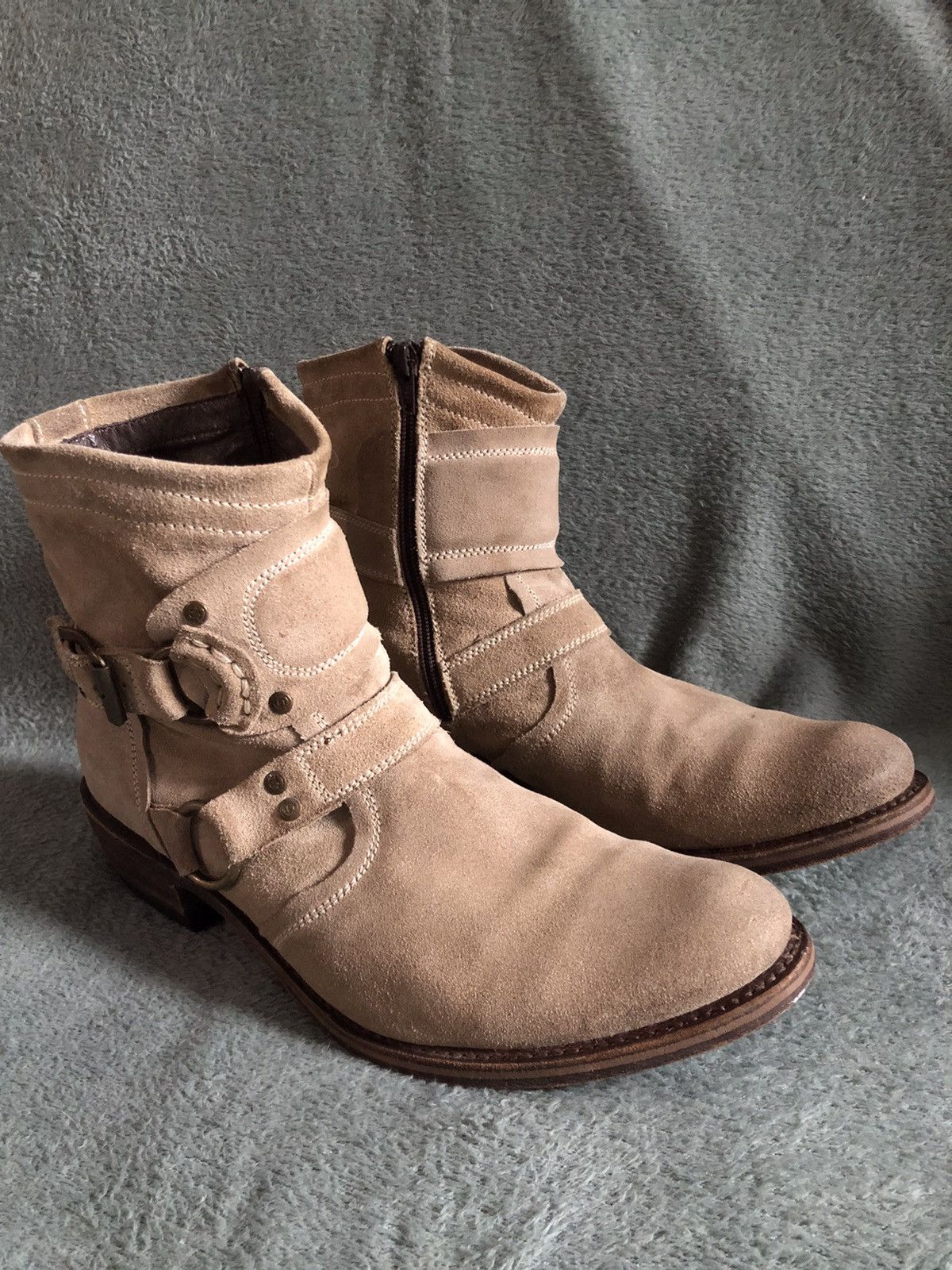 Sendra Sendra Suede Boots Beige Biker Western Ankle Boots US 8.5 Size US 8.5 / EU 41-42 - 6 Thumbnail