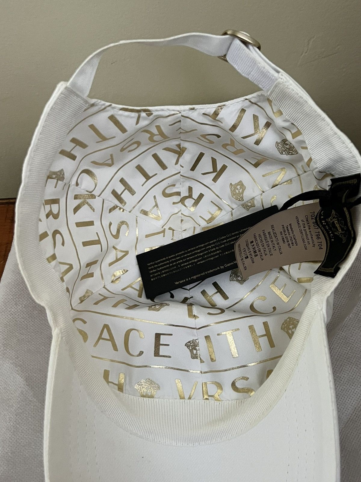 Kith × Versace Versace X Kith White and gold “Kith” strap back hat Size ONE SIZE - 3 Thumbnail