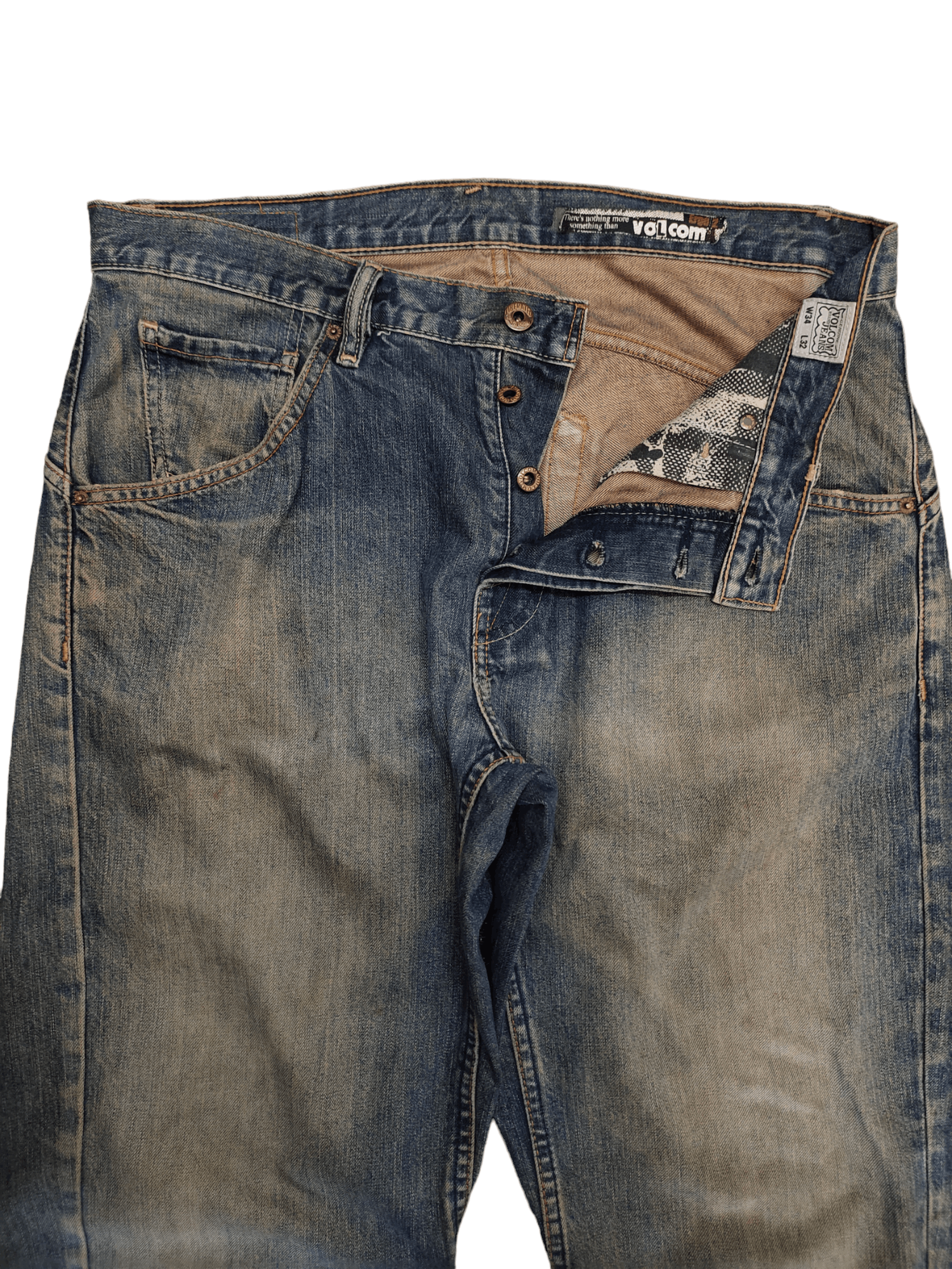 Volcom Baggy Jeans Volcom Distress Faded Wide Leg Jeans Y2k Jnco Size US 34 / EU 50 - 9 Thumbnail