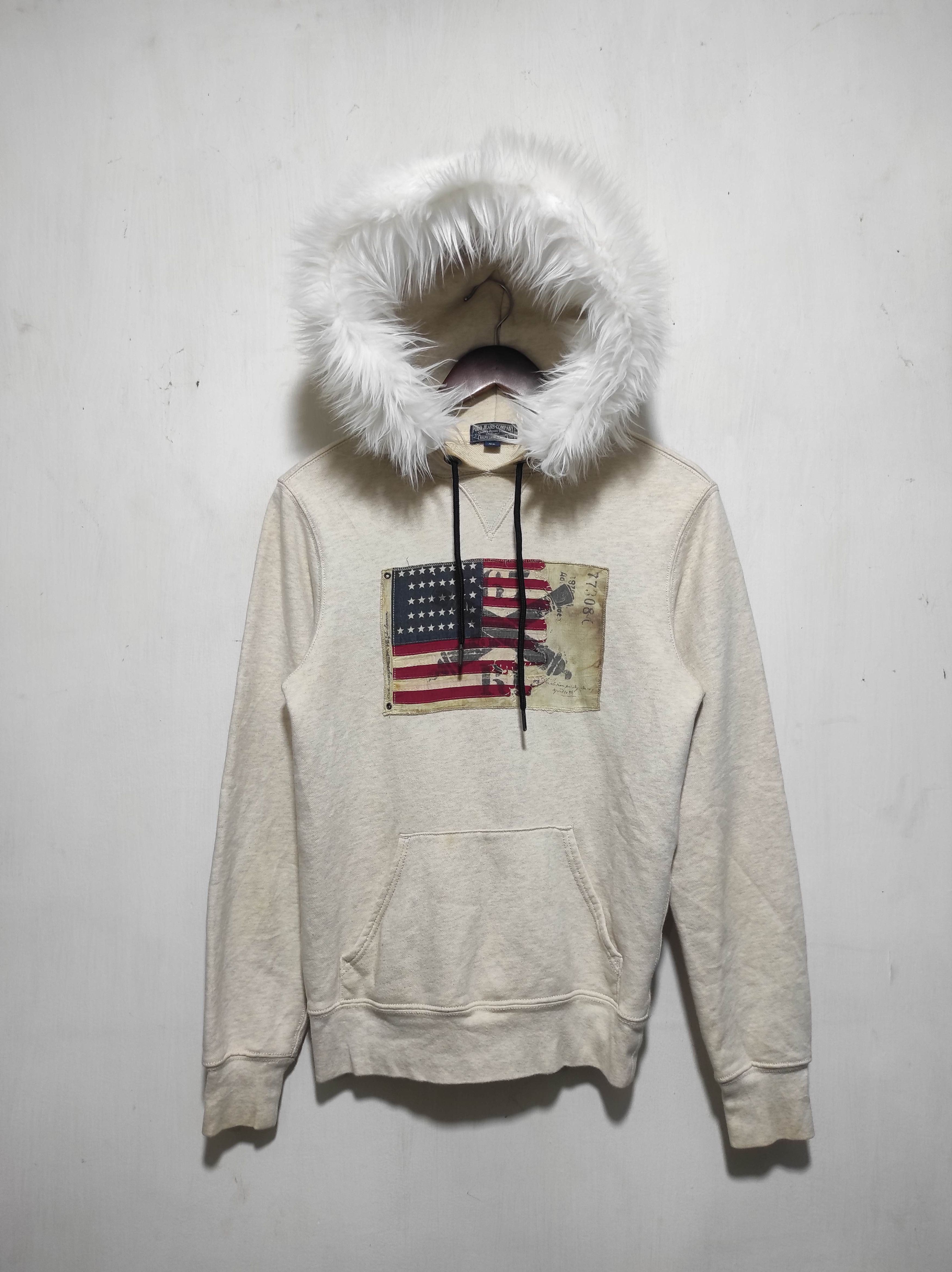 Polo Ralph Lauren Polo Jeans Company USA flag Zip Fur Hoodie i6w9