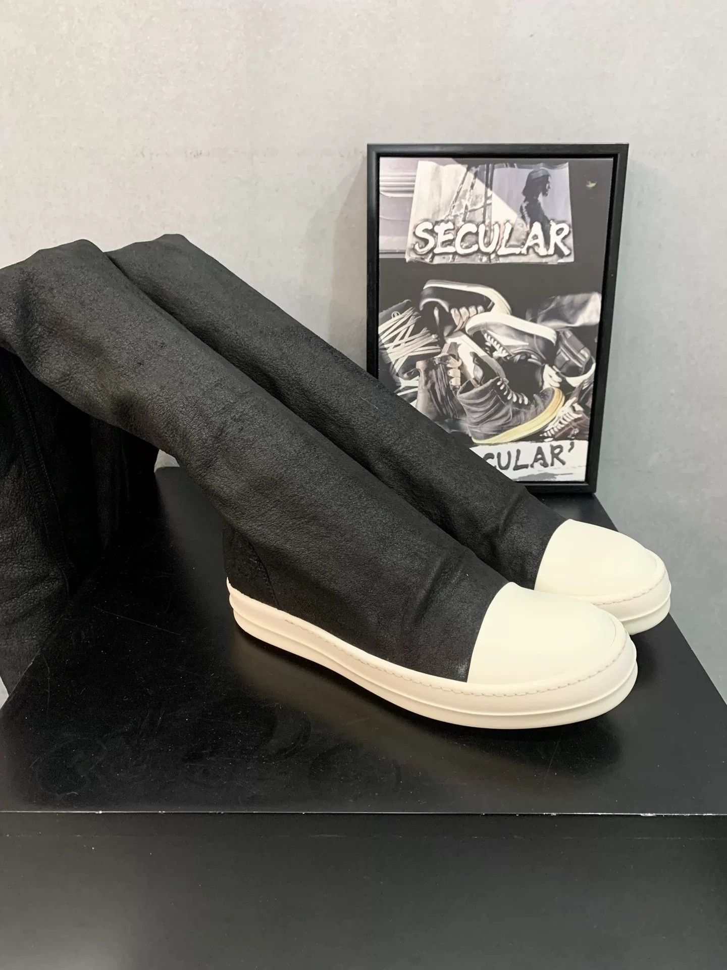 Rick Owens Rick Owens Lambskin Over-the-Knee Boots Size US 5.5 / IT 35.5 - 1 Thumbnail