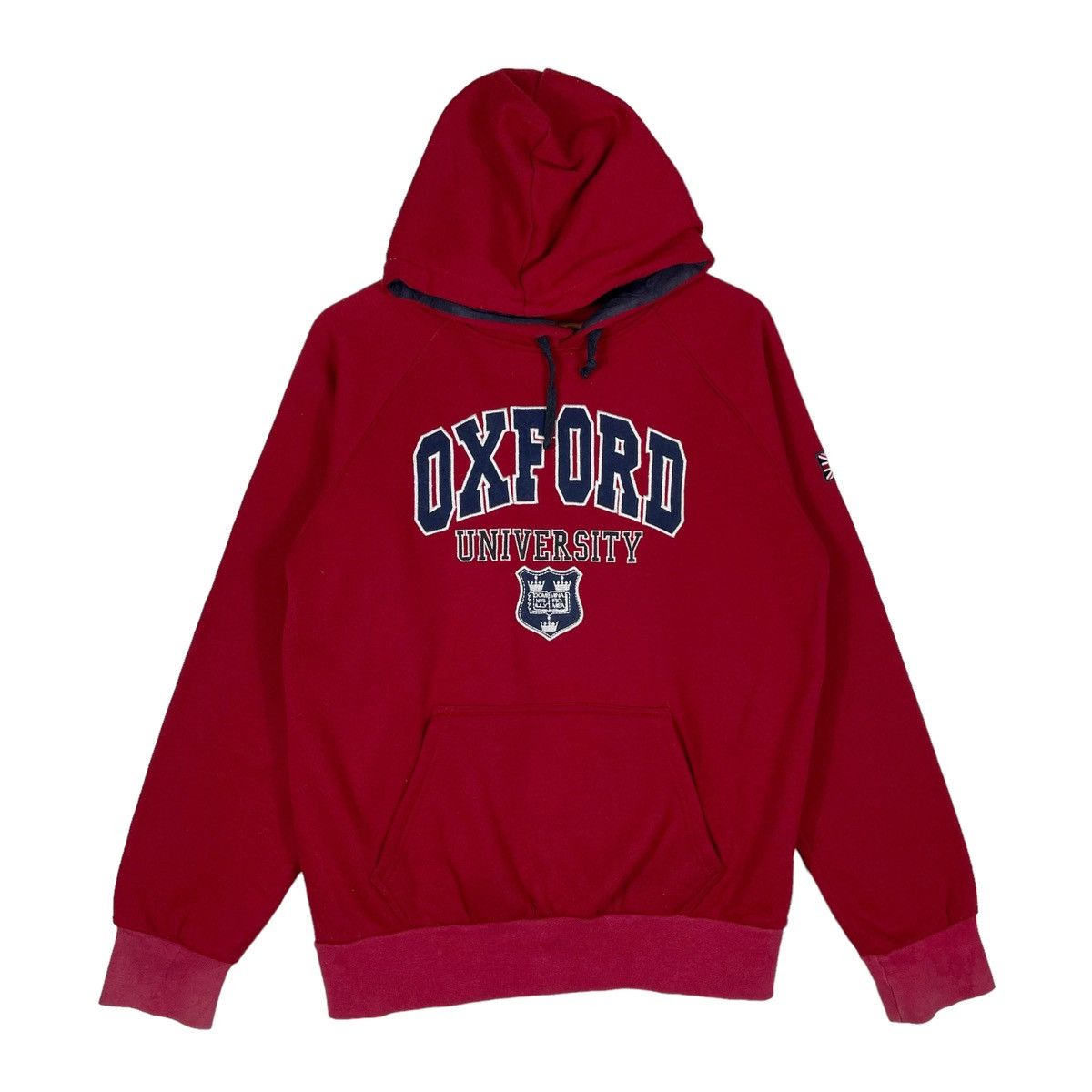 Vintage Oxford University Hoodie Pullover Red Size M