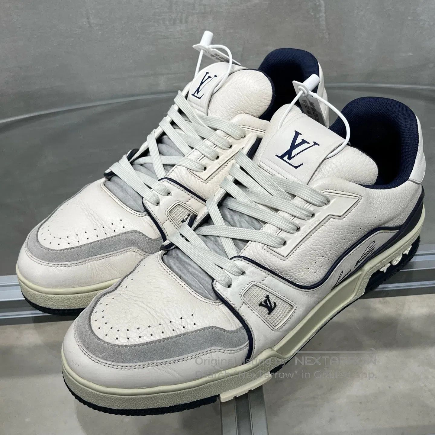 Louis Vuitton Louis Vuitton LV Trainer White and Blue shoes Size US 9.5 / EU 42-43 - 1 Thumbnail