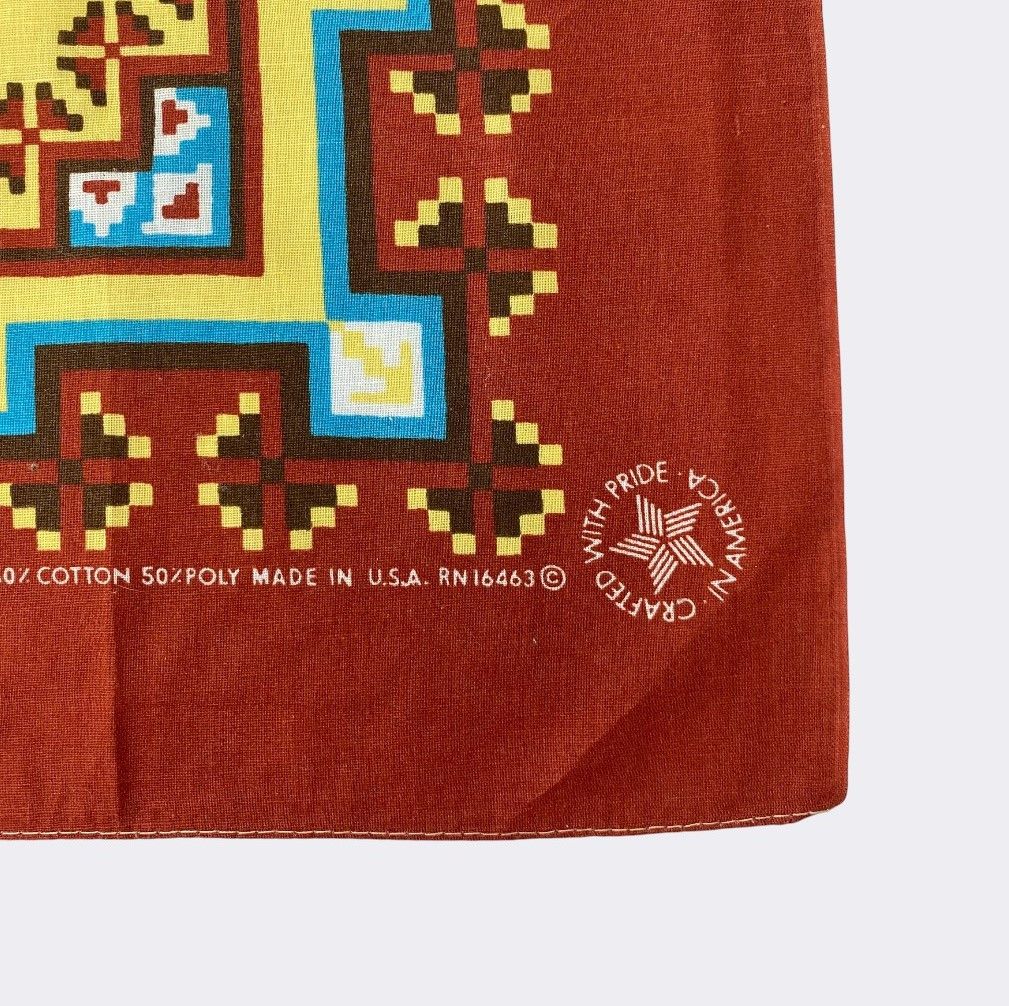 Other Vintage Handkerchief Neckerchief Bandana H006R Size ONE SIZE - 3 Thumbnail