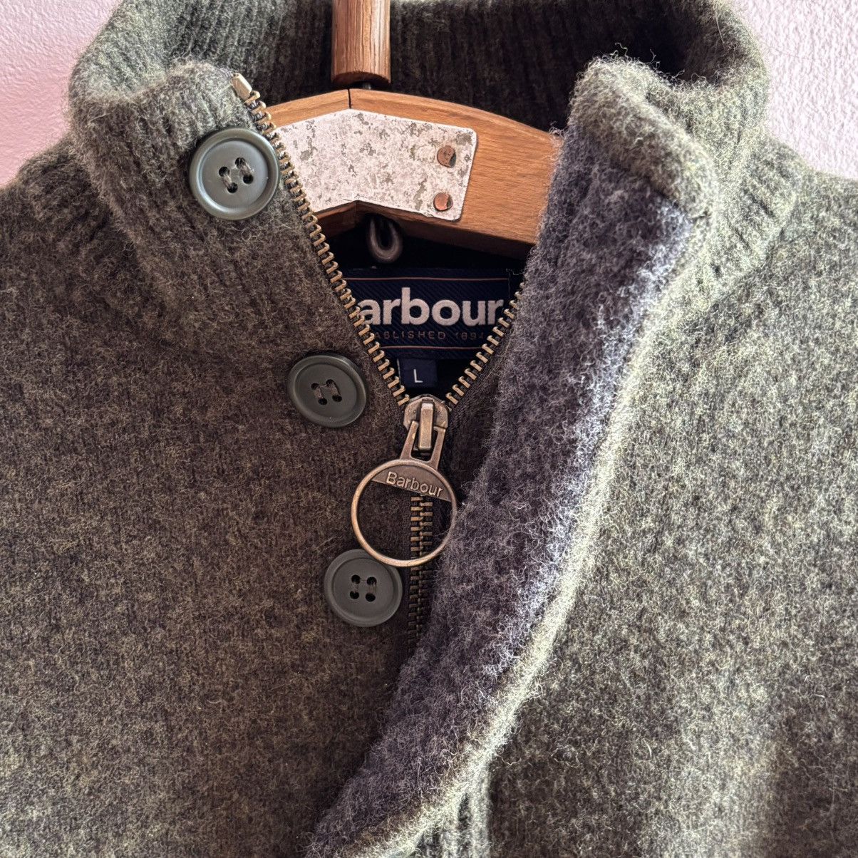 Barbour Vintage Barbour Essential Half Zip Wool Sweater Olive Green Size US M / EU 48-50 / 2 - 5 Thumbnail