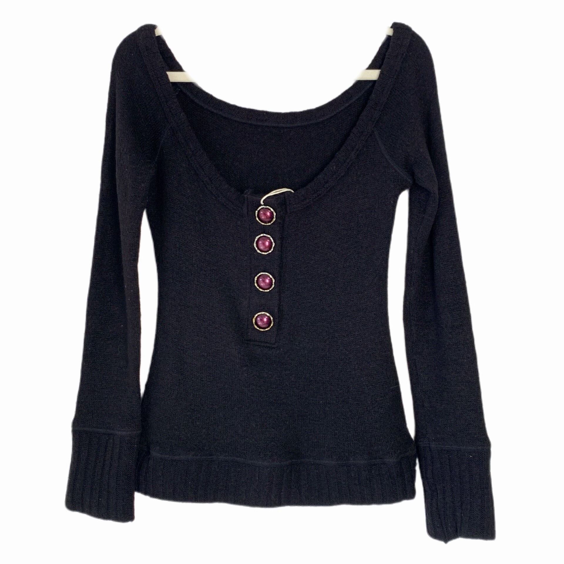 D.A.T.E. d.i.a Black T-shirt with Decorative Buttons Size M / US 6-8 / IT 42-44 - 1 Thumbnail