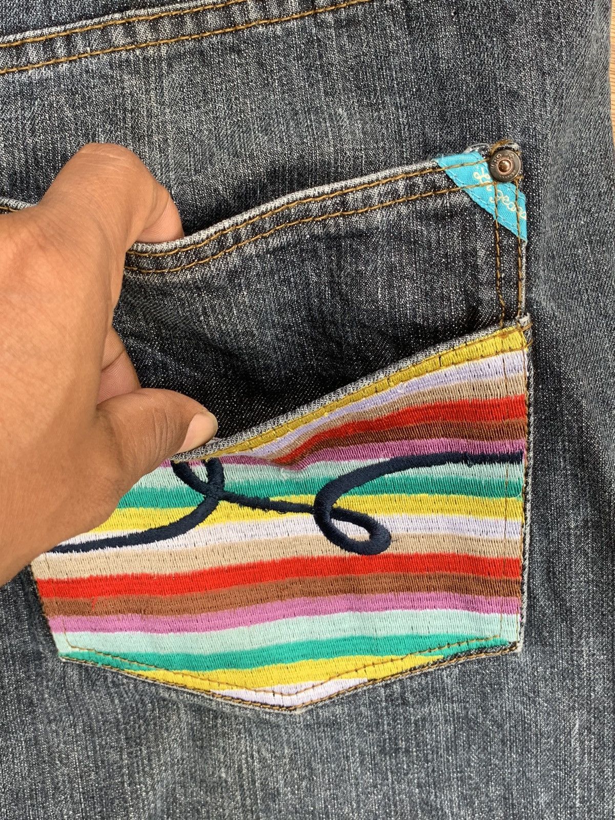 Vintage L.R.G Hip Hop Make Jeans Not War Baggy Denim Pants Size US 38 / EU 54 - 18 Thumbnail