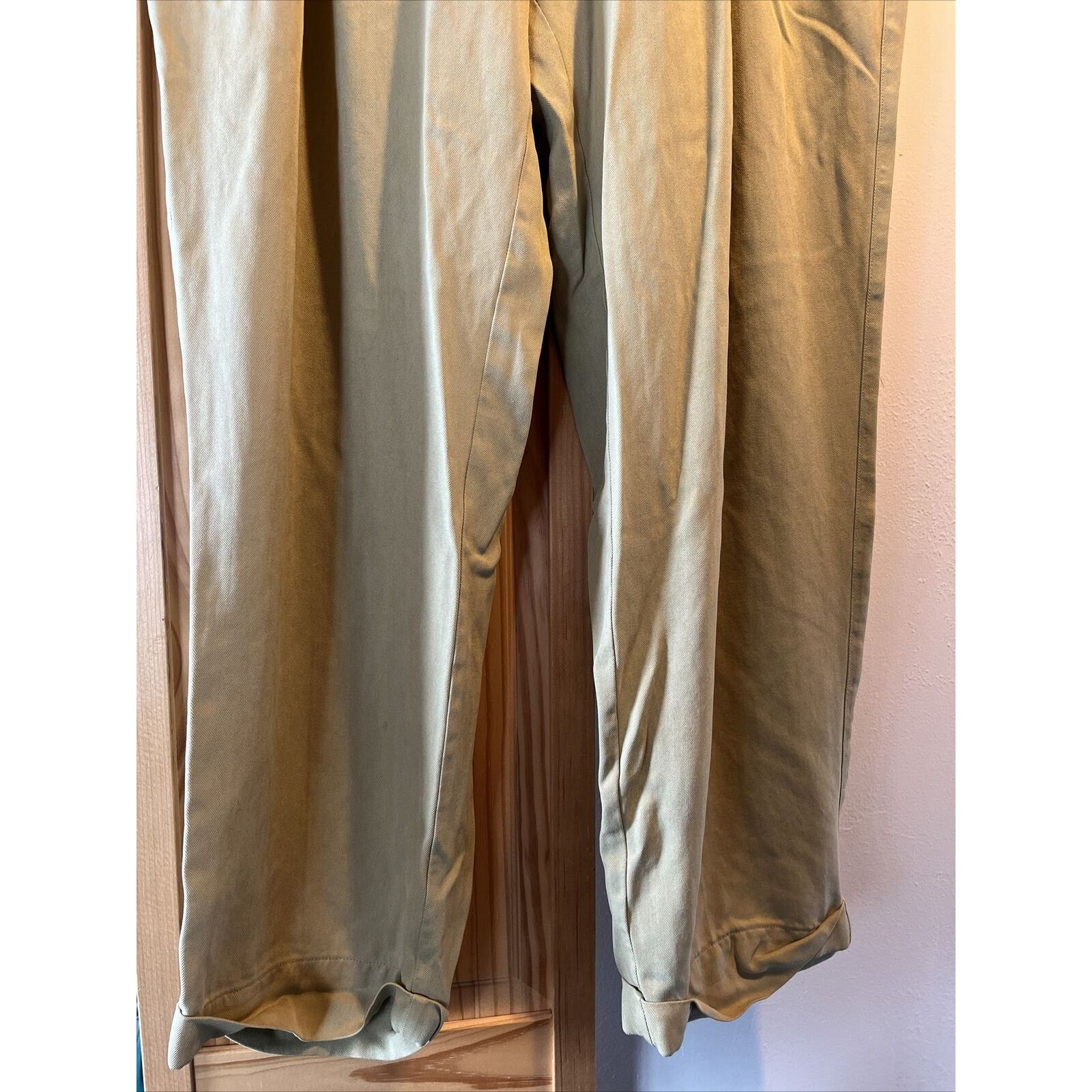 Tommy Bahama Tommy Bahama Relax Mens 36x27 Beige Silk Straight Cuff Pants Size US 36 / EU 52 - 5 Thumbnail