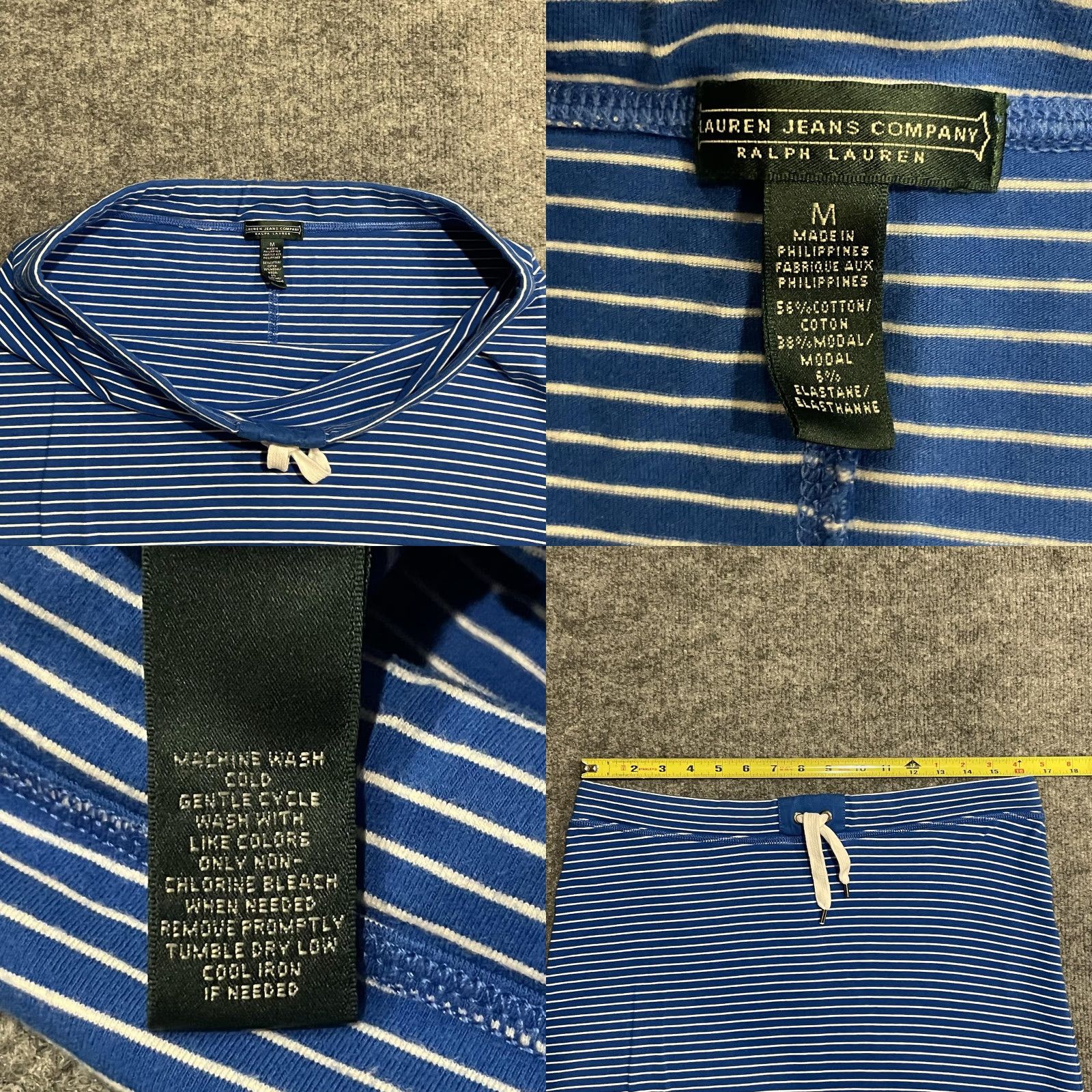 Ralph Lauren Lauren Ralph Lauren Jeans Company Maxi Skirt Womens Medium Blue Striped Modal Size 32" / US 10 / IT 46 - 8 Thumbnail