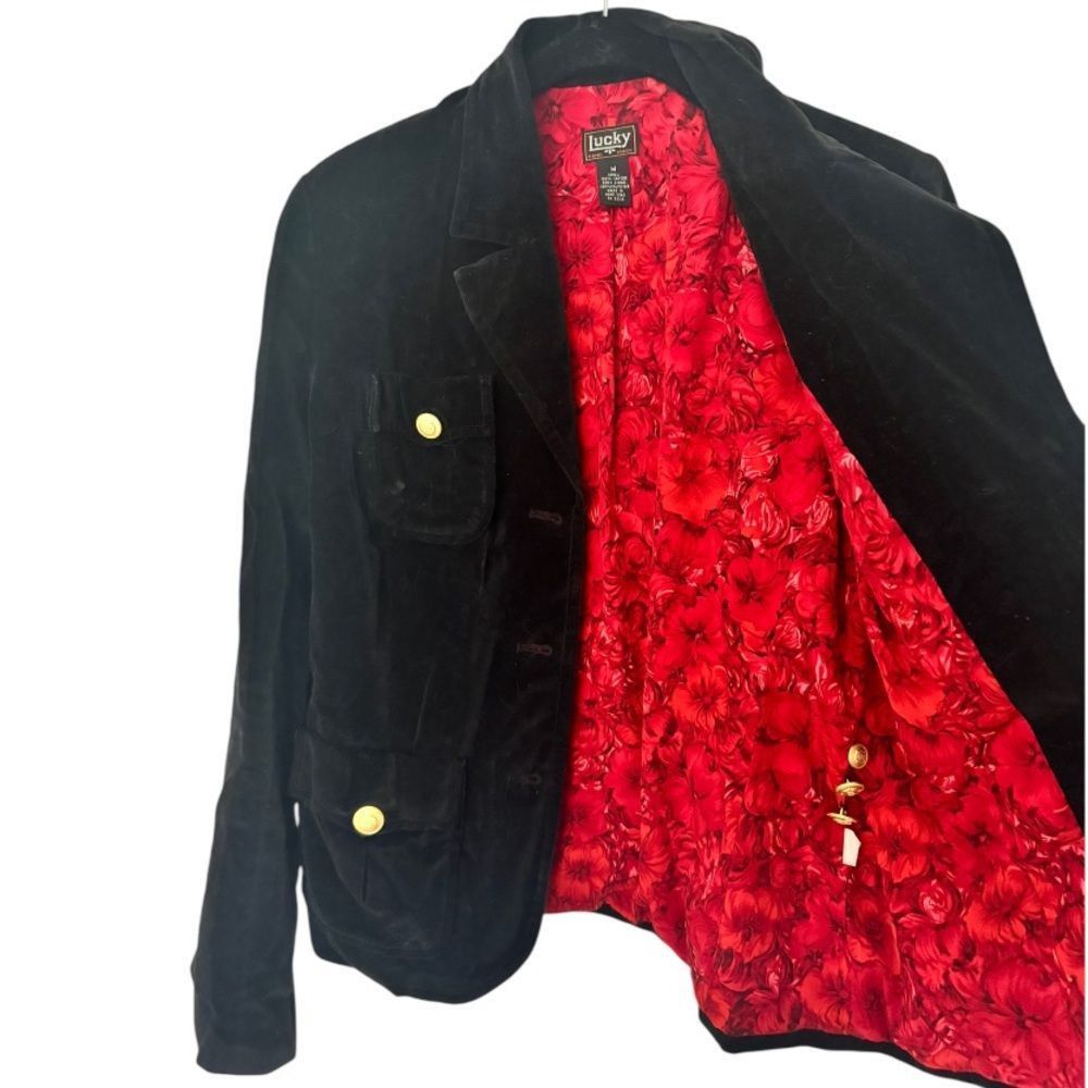 Lucky Brand Lucky Brand Hand Made Vintage SZ M black button front velvet Size M / US 6-8 / IT 42-44 - 2 Thumbnail