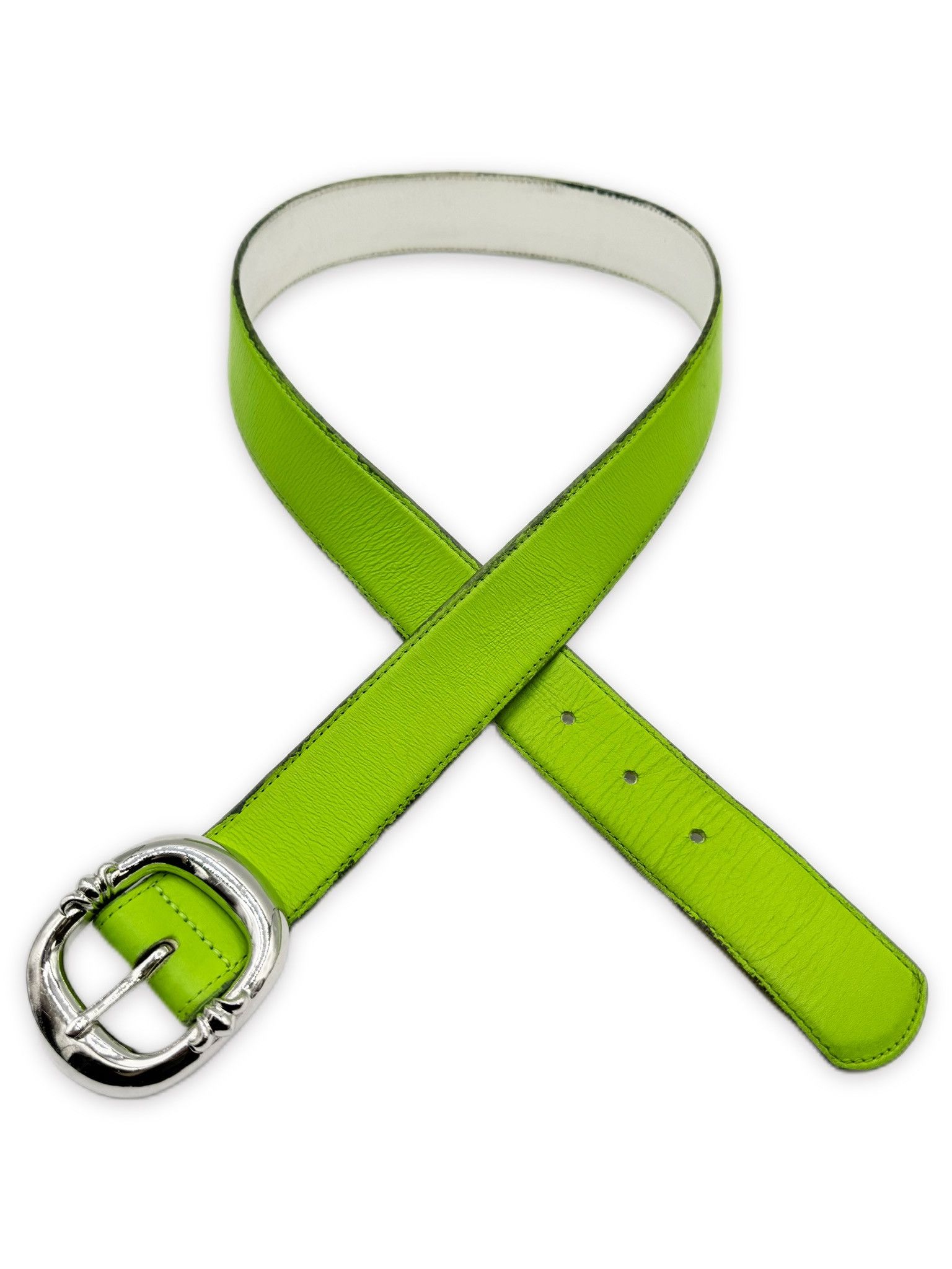 Chrome Hearts Chrome Hearts Lime Green 1.5 inch Gunslinger Leather Belt Size 32 - 2 Thumbnail