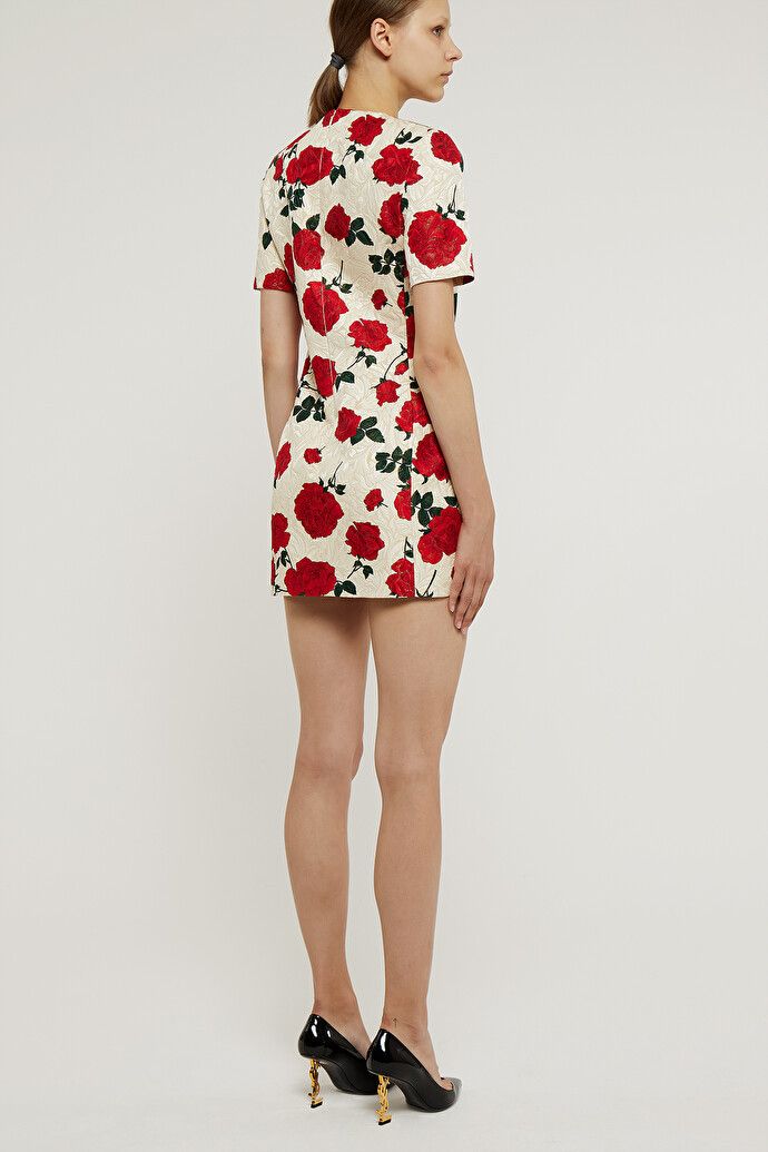 Saint Laurent Paris o1la1rc1a0425 700536 Dress in Rose Jersey in Multicolor Size XL / US 12-14 / IT 48-50 - 7 Thumbnail