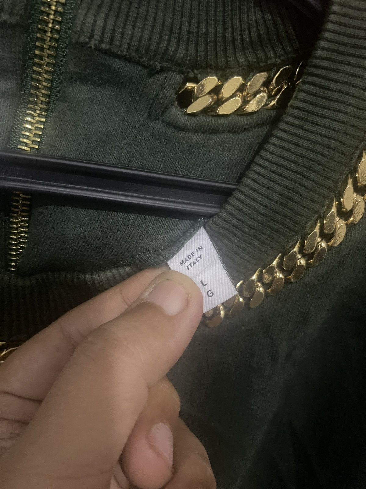 Burberry Burberry Cuban Chain Green Sweatshirt Size L Size US L / EU 52-54 / 3 - 4 Thumbnail