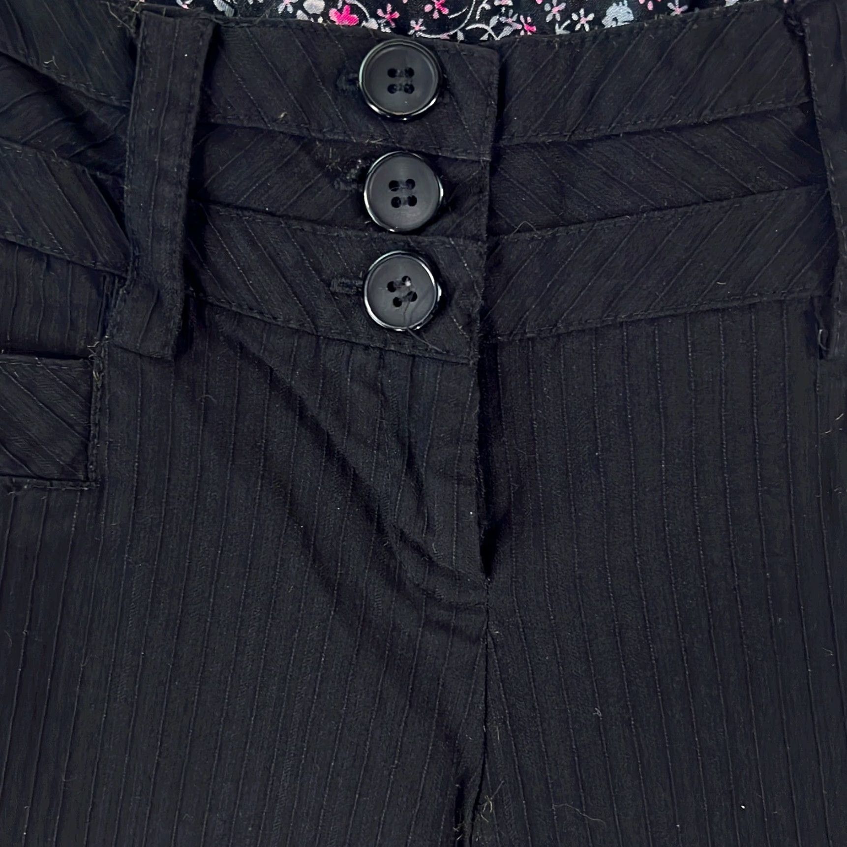 Vintage Joe Benbasset Womens Black Flat Front Ultra Low Rise Casual Dress Pants Size 5 Size 27" / US 4 / IT 40 - 5 Thumbnail
