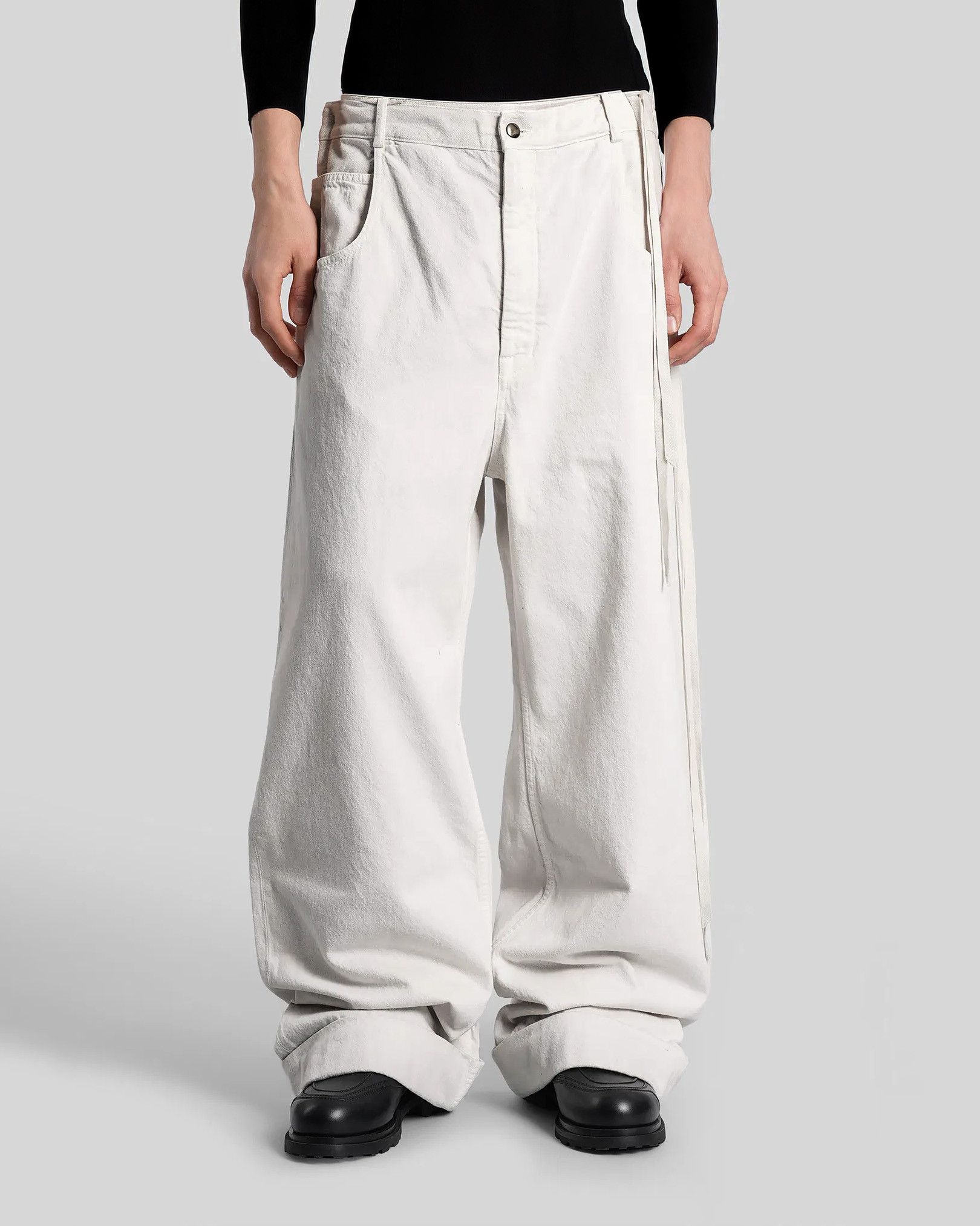 Ann Demeulemeester High Comfort Strap Trousers Denim Ivory Size US 34 / EU 50 - 5 Thumbnail