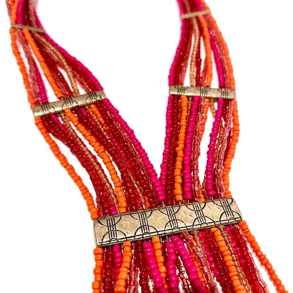 Chicos CHICO’S Pink & Orange Beaded Statement NWT Size ONE SIZE - 9 Thumbnail