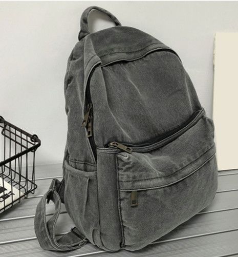 Japanese Brand Washed Denim Casual Bagpack Size ONE SIZE - 3 Thumbnail